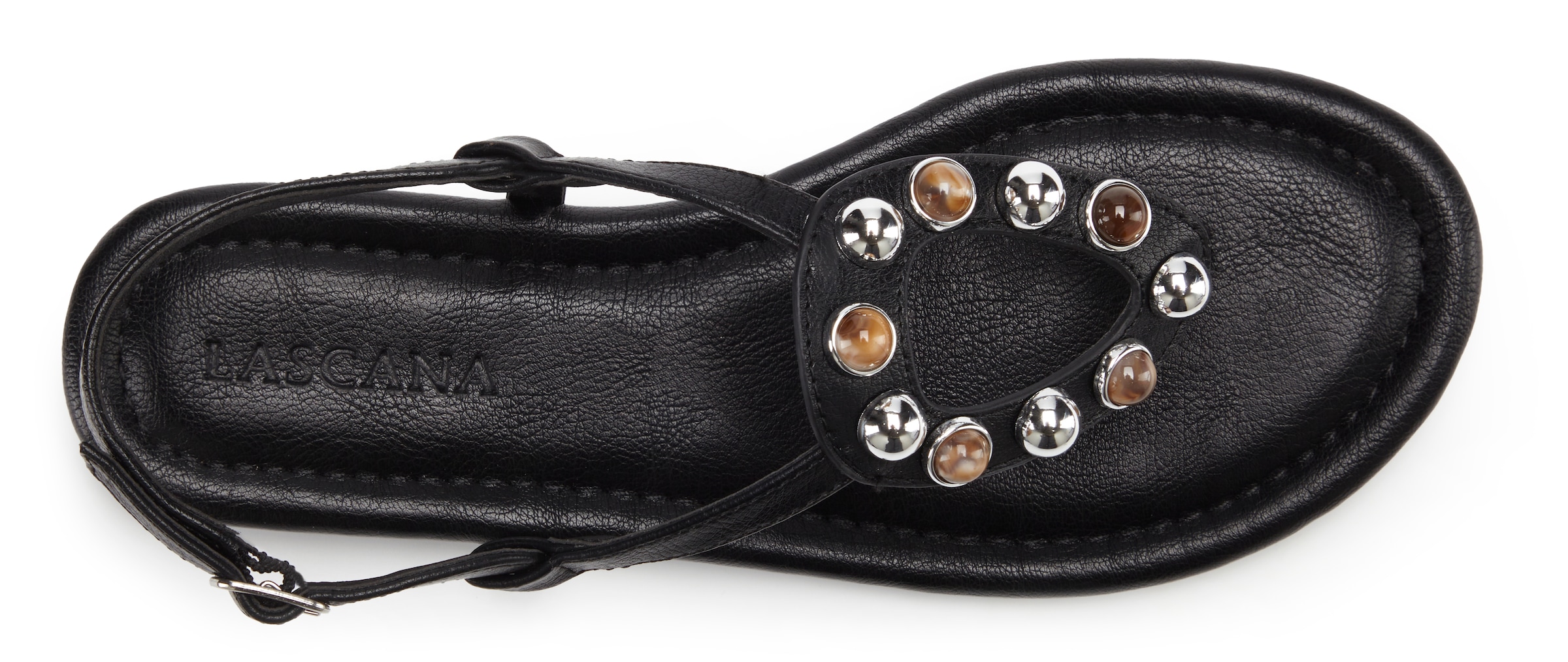 LASCANA Sandale »Sandalette, Sommerschuh, offener Schuh, Zehentrenner«  mit modischen Schmuckelementen VEGAN
