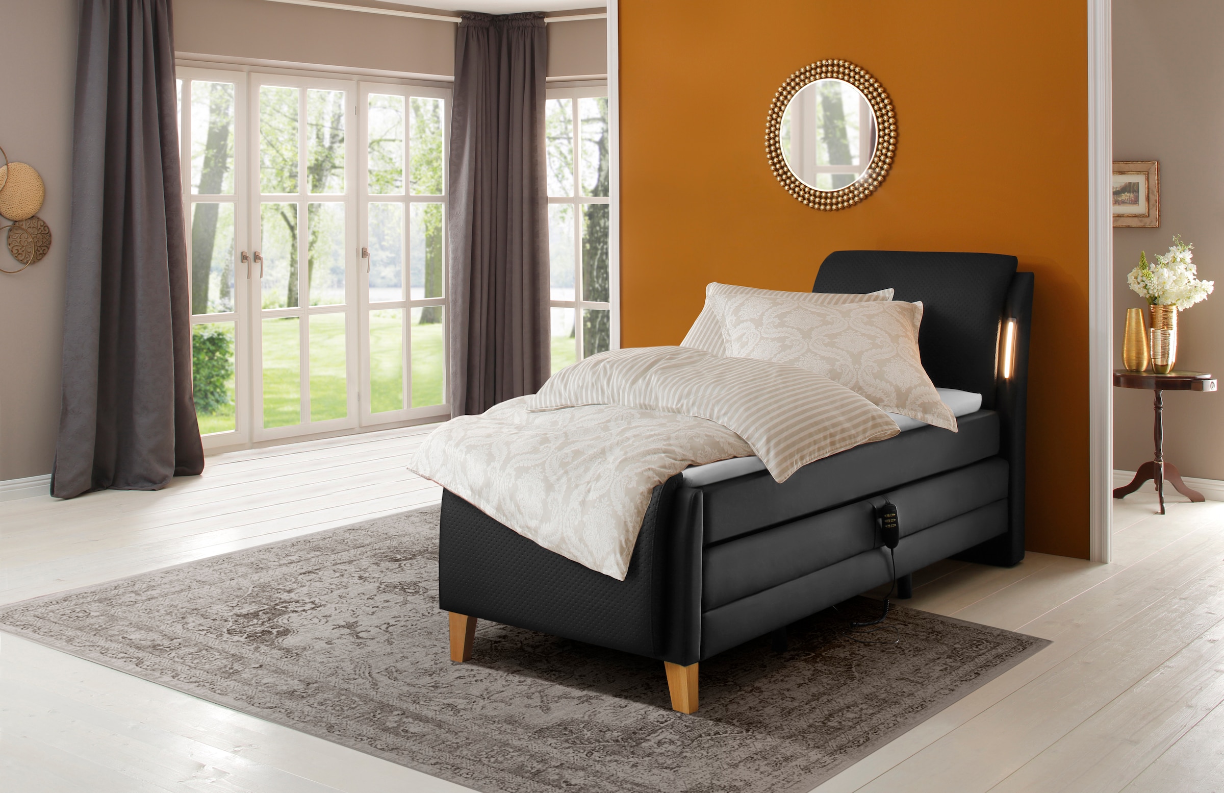 Home affaire Lit boxspring »Messina2« confort allongé réglable électriquement