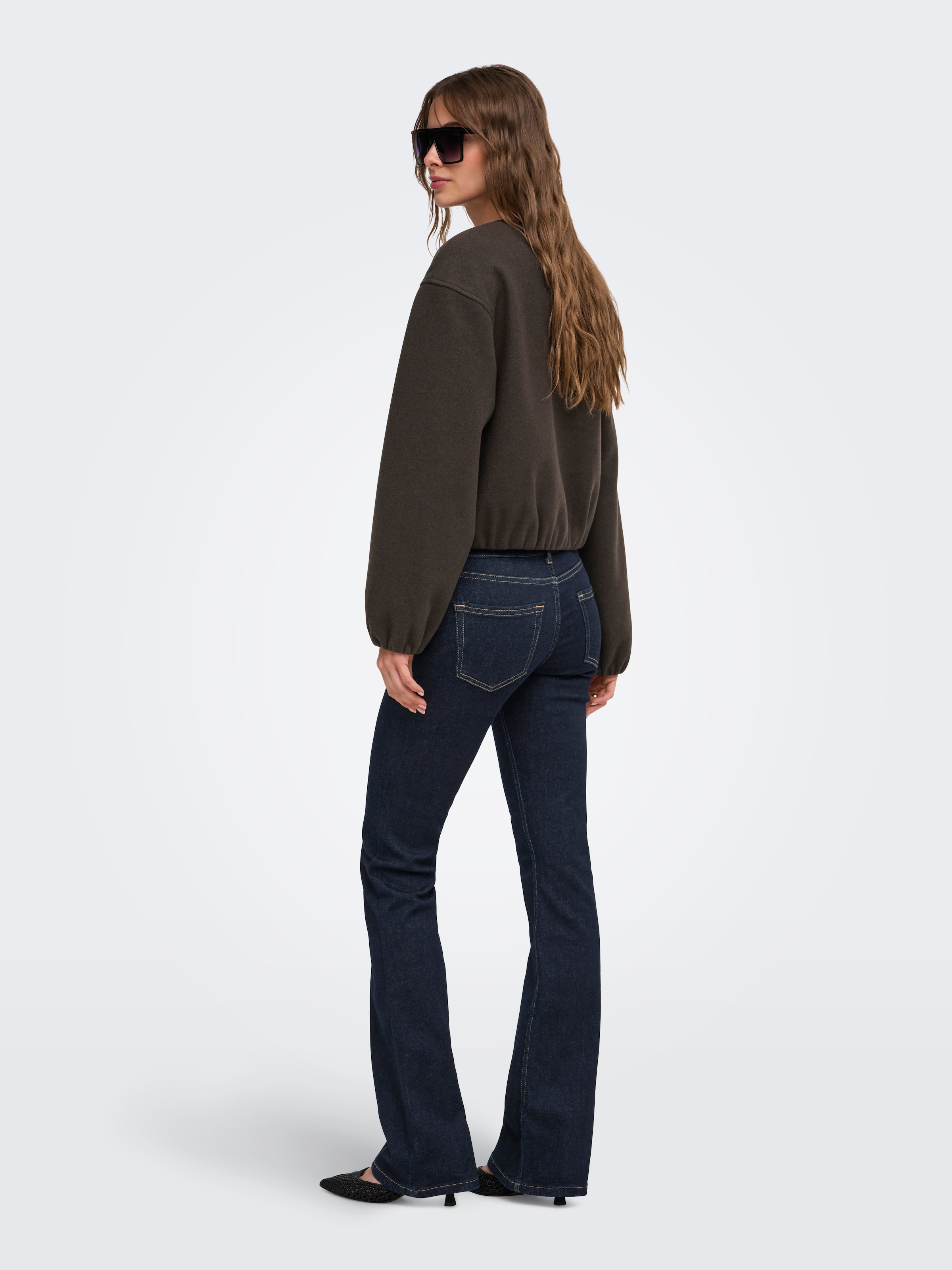 ONLY Jeans bootcut »ONLBLUSH – Bootcut-Jeans mit niedriger Leibhöhe und Stretch« mélange de coton, coupe bootcut