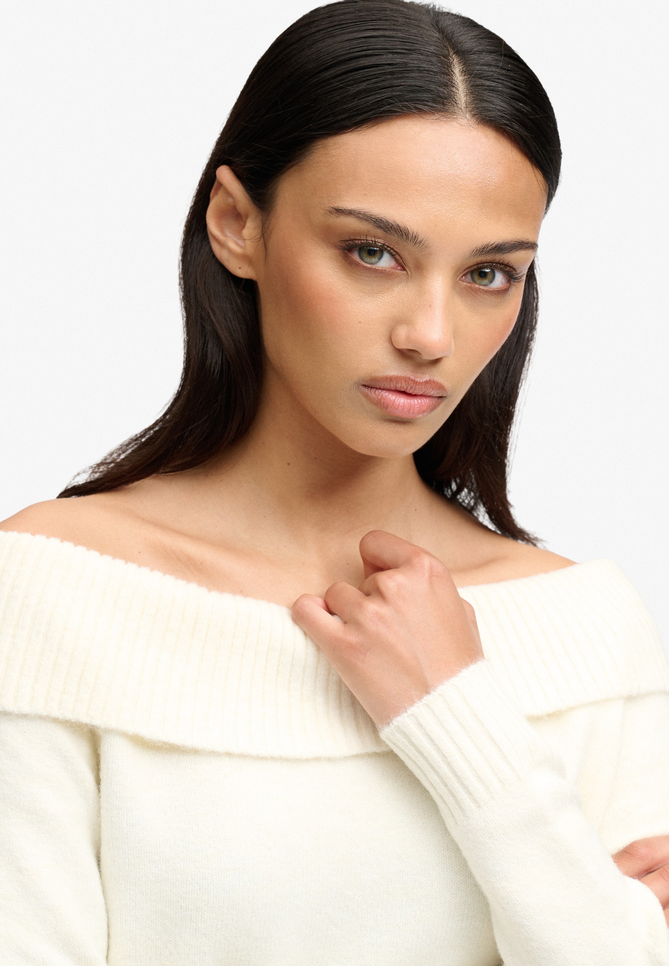 Superdry Pull en tricot »BARDOT KNITTED JUMPER« mélange de matériaux, de haute qualité avec teneur en laine