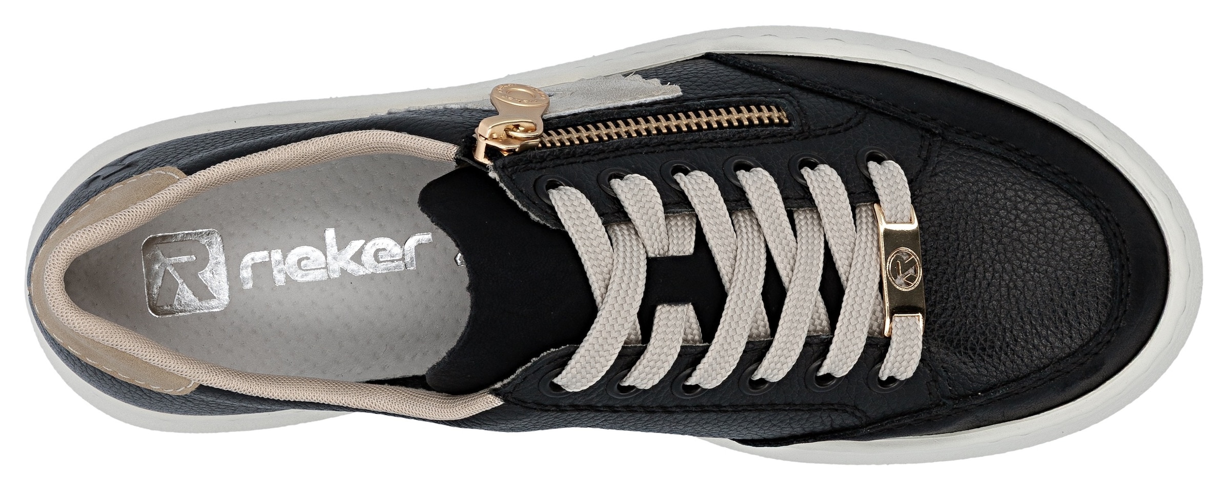 Rieker Baskets à plateforme  Schnürschuh, Halbschuh, Freizeitschuh mit seitlichem Reissverschluss