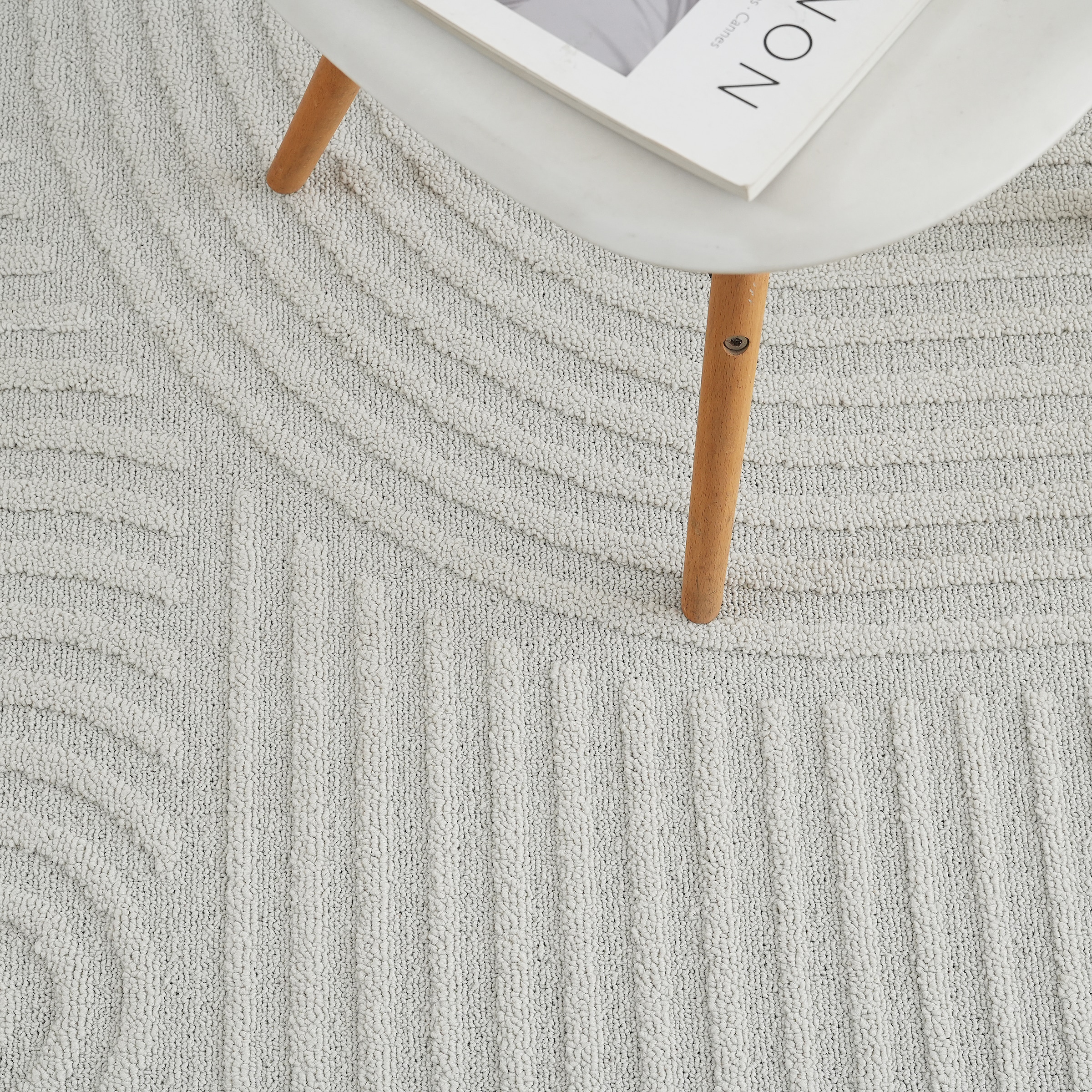 GOODproduct Tapis »Jola Hoch-Tief-Design, Scandi-Look, Zen« Rectangulaire 10 mm Höhe Boho, Modern, 3D, Wohnzimmer, Schlafzimmer, wasserabweisend