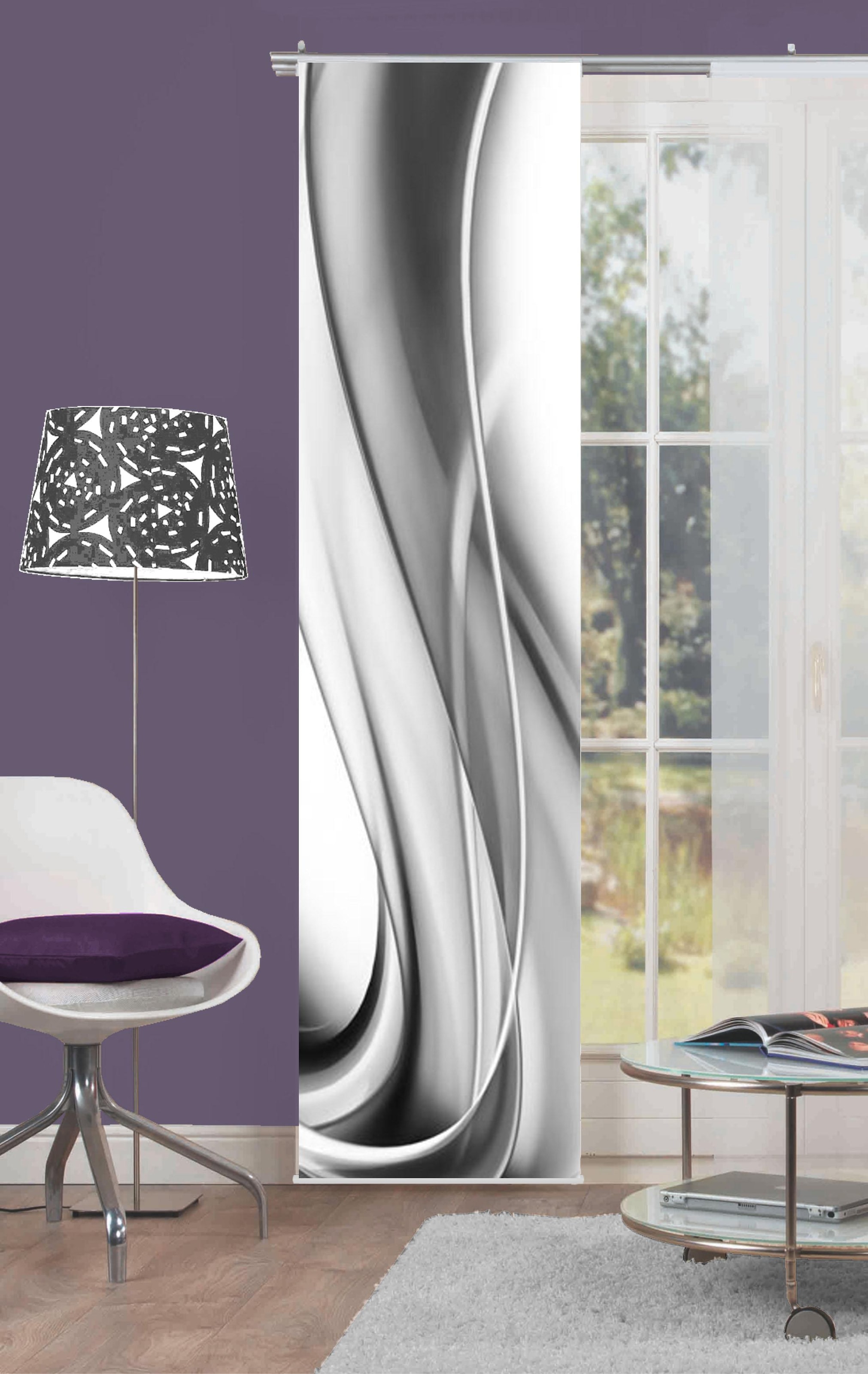 HOME WOHNIDEEN Rideau coulissant »ONDA« Velcro 1 cuis tlg. HxL : 245x60, accessoires de fixation inclus