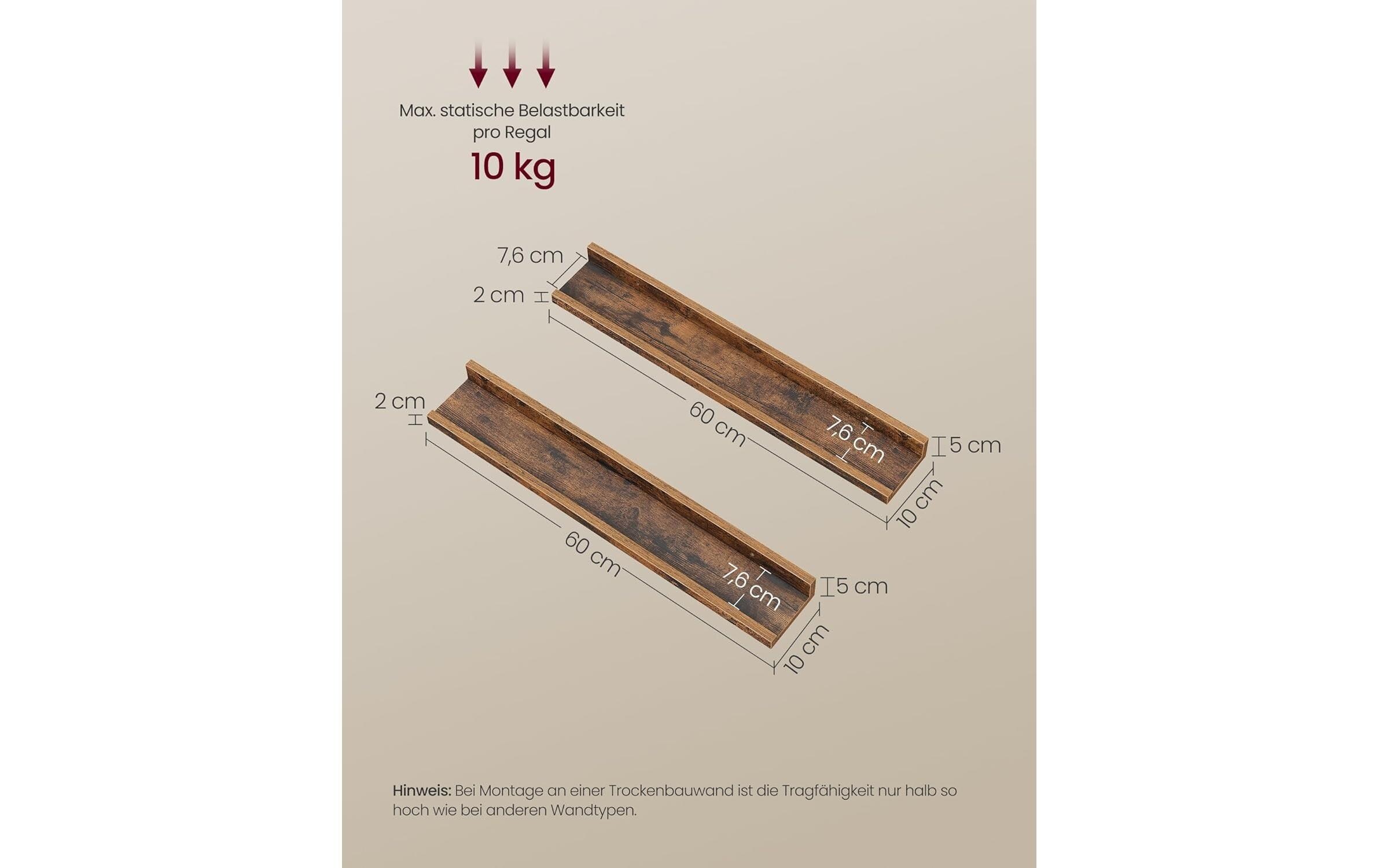   Wandregal »2er-Set« 2 Stk. tlg. Ablagen im Industrial Design