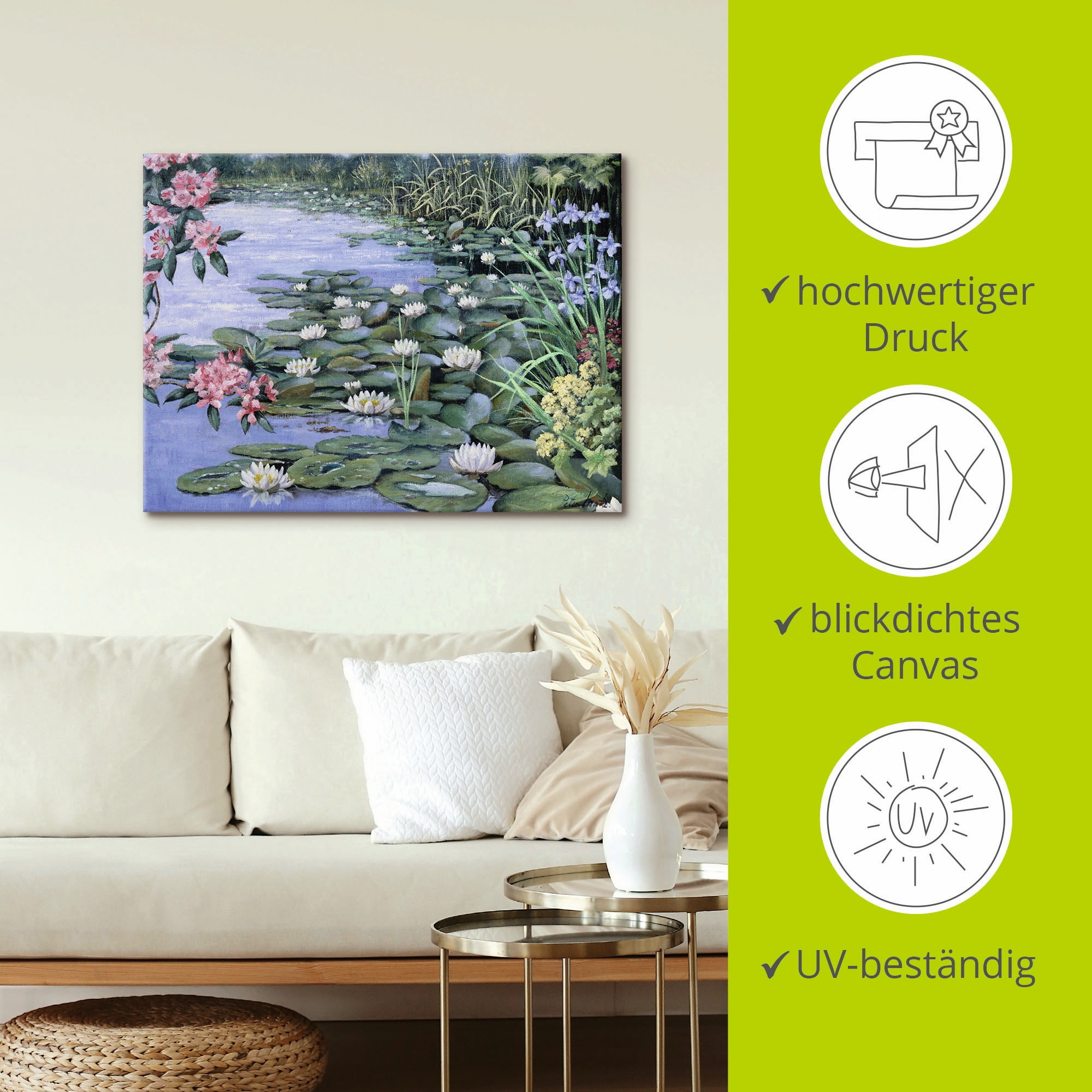 Artland Tableau sur toile »Der See« 1 cuis tlg. auf Holzrahmen gespannt