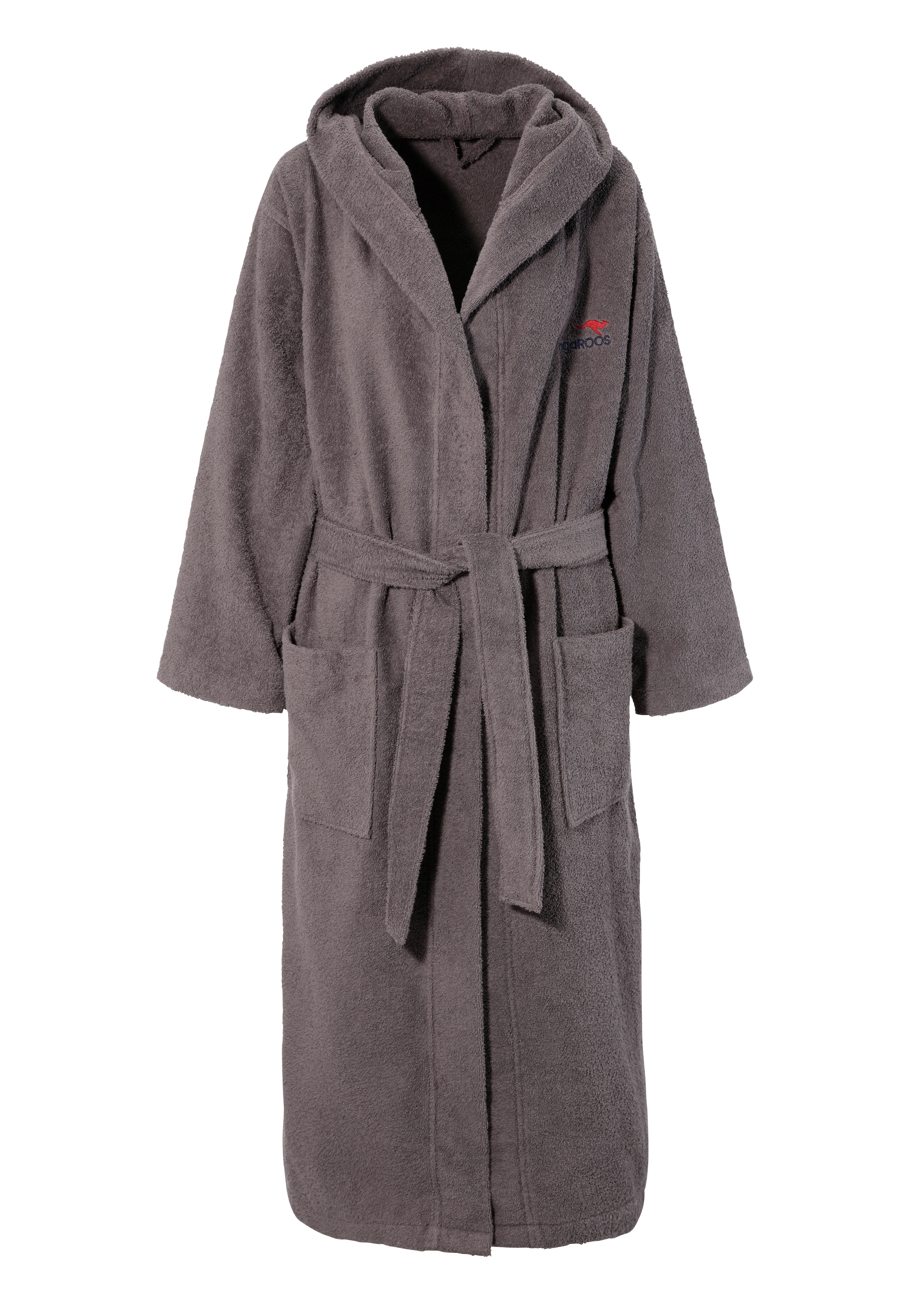 KangaROOS Unisex-Bademantel »Cassidy, für Damen & Herren, Standardlänge & Überlänge« 1 Stk. tlg., mit Taschen, Männer und Frauen, Baumwolle, Reise, Hotel, Sauna, S-3XL