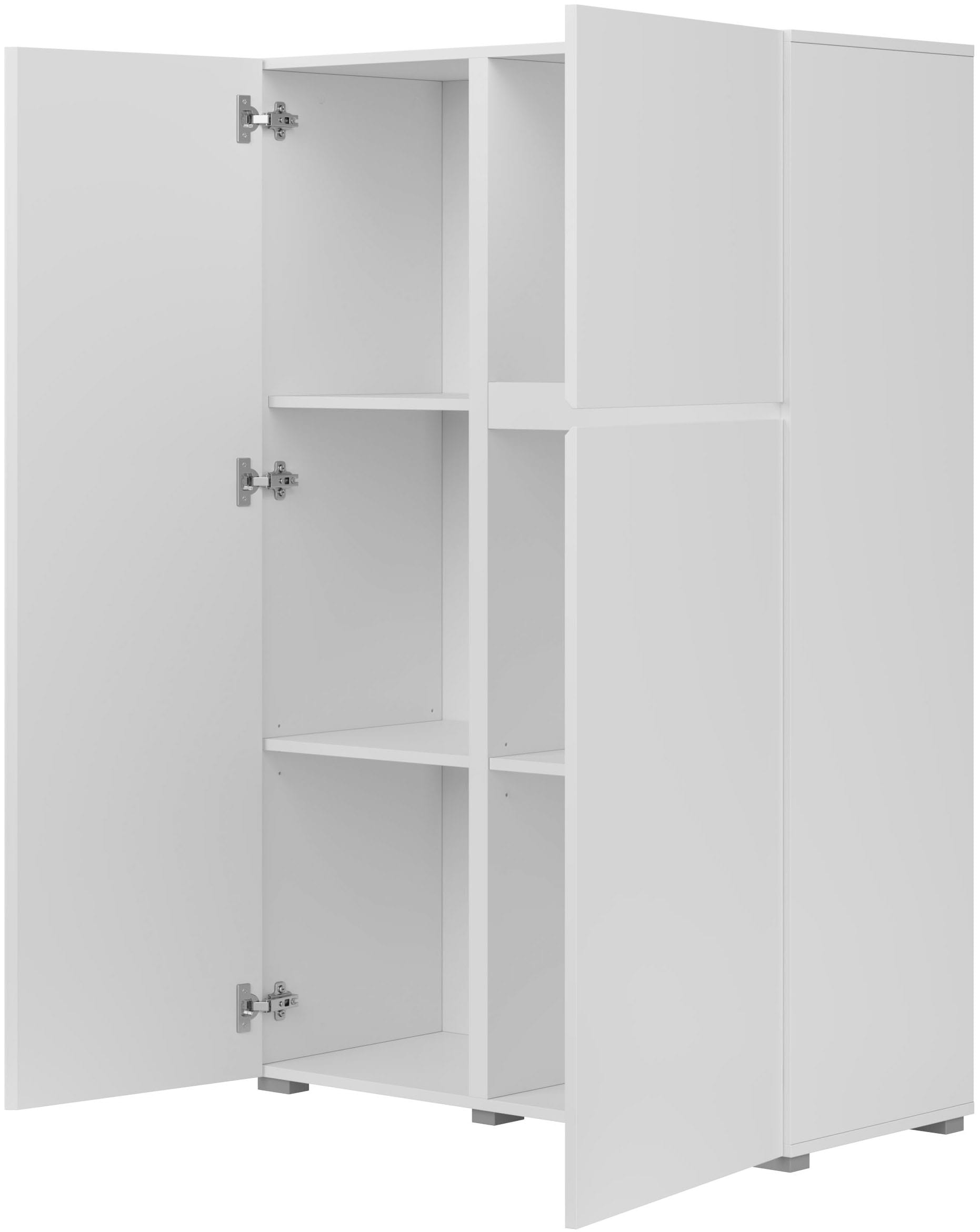 INOSIGN Highboard »Metric, Breite 92cm, moderne grifflose Hochkommode 3 Türen,Highboard« Hochschrank mit viel Stauraum, Einlegeböden verstellbar, Türkommode