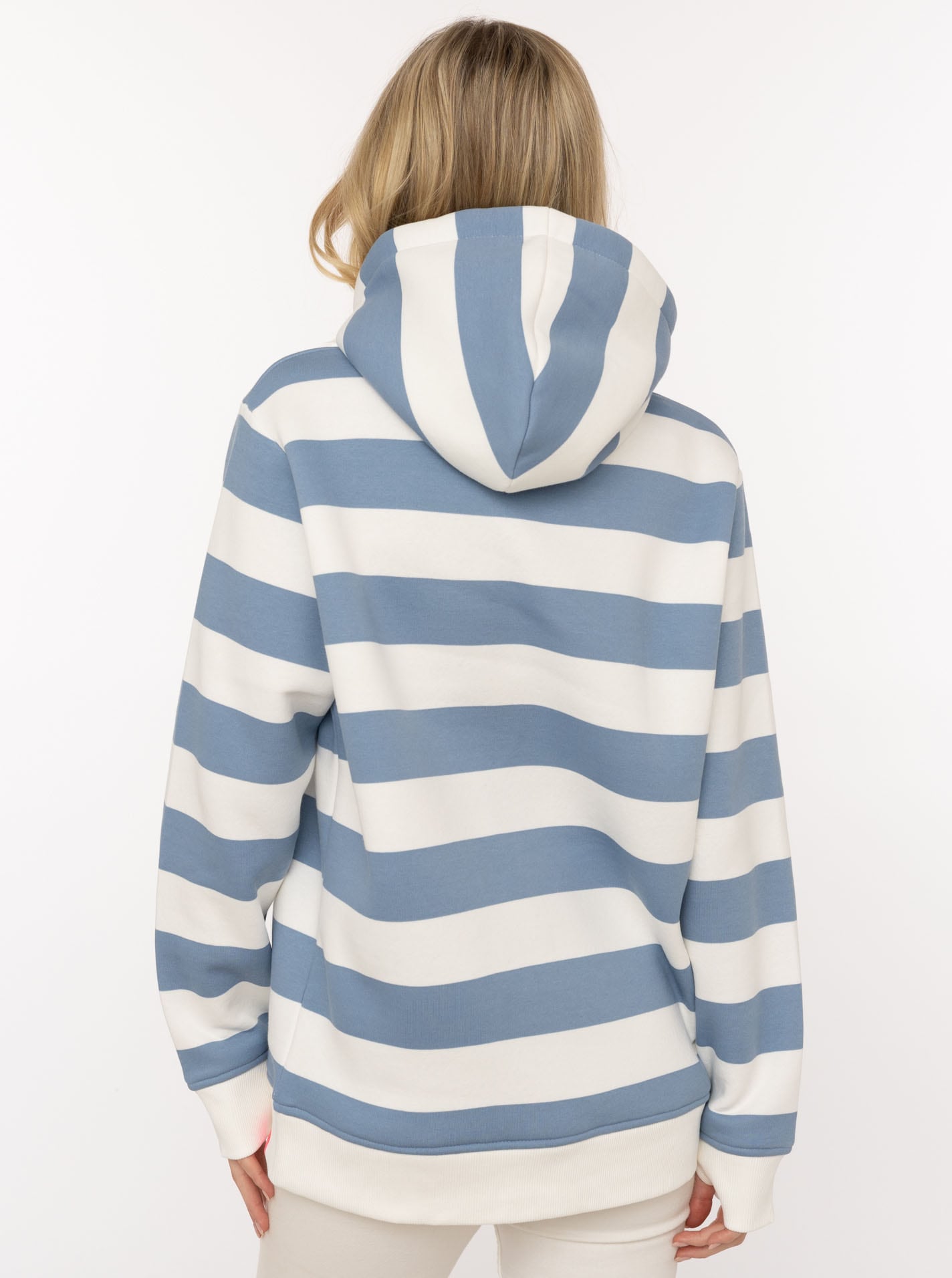 Zwillingsherz Hoodie »"Streifen Smile Everyday"«, Blockstreifen, pinke Stickerei, Kängurutasche, Kapuze

