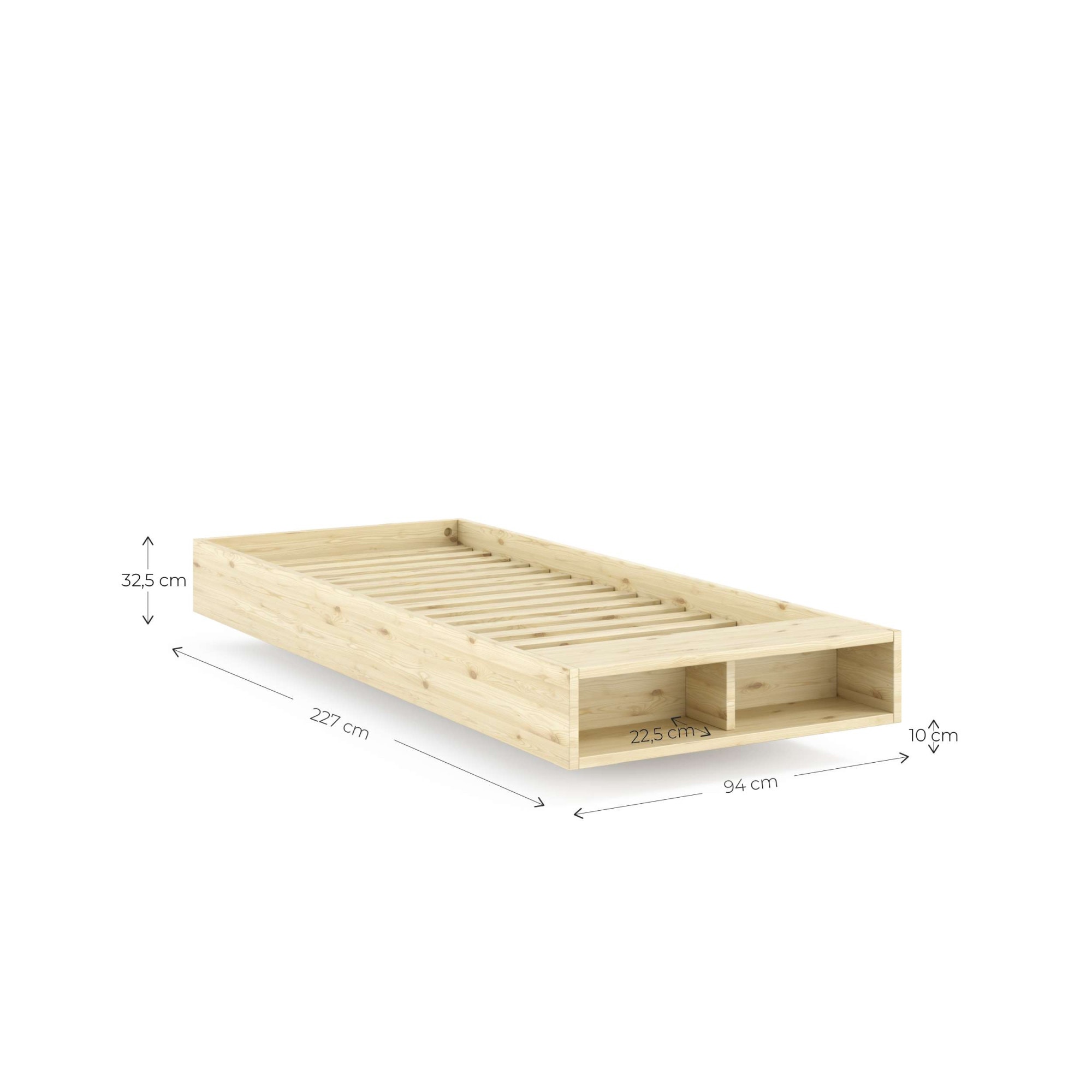 Karup Design Lit de rangement »Merge Bed Bettgestell m. integrierter Bank m. Stauraum, mehrere Grössen« inkl. Lattenrost, excl. Matratze, FSC®-zertifiziertes Massivholz