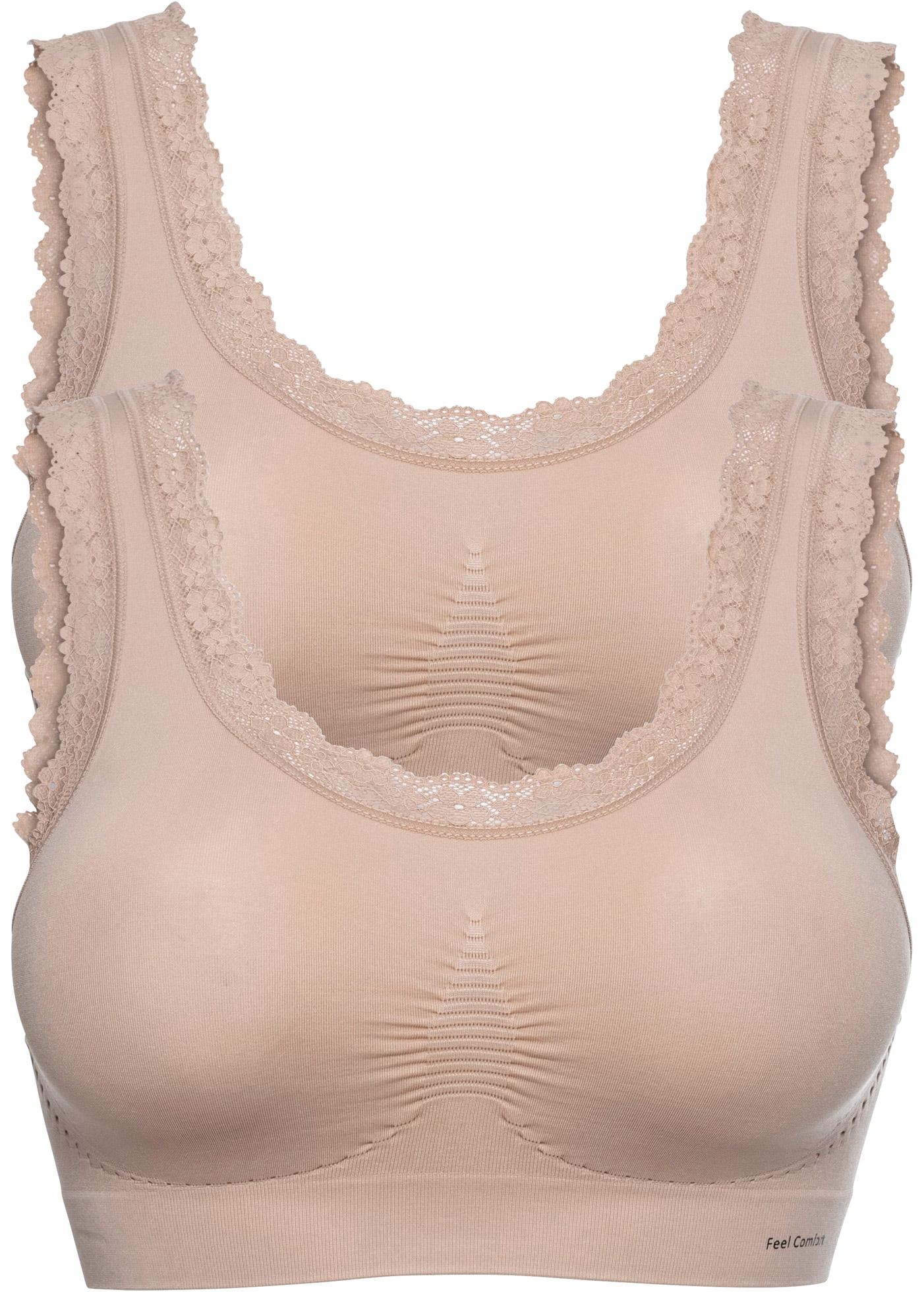 bonprix Bustier »Feel Comfort Seamless Bustier (2er Pack)« Packung, 2 Stk. nahtlose Verarbeitung, elastisches Material, klassischer Stil