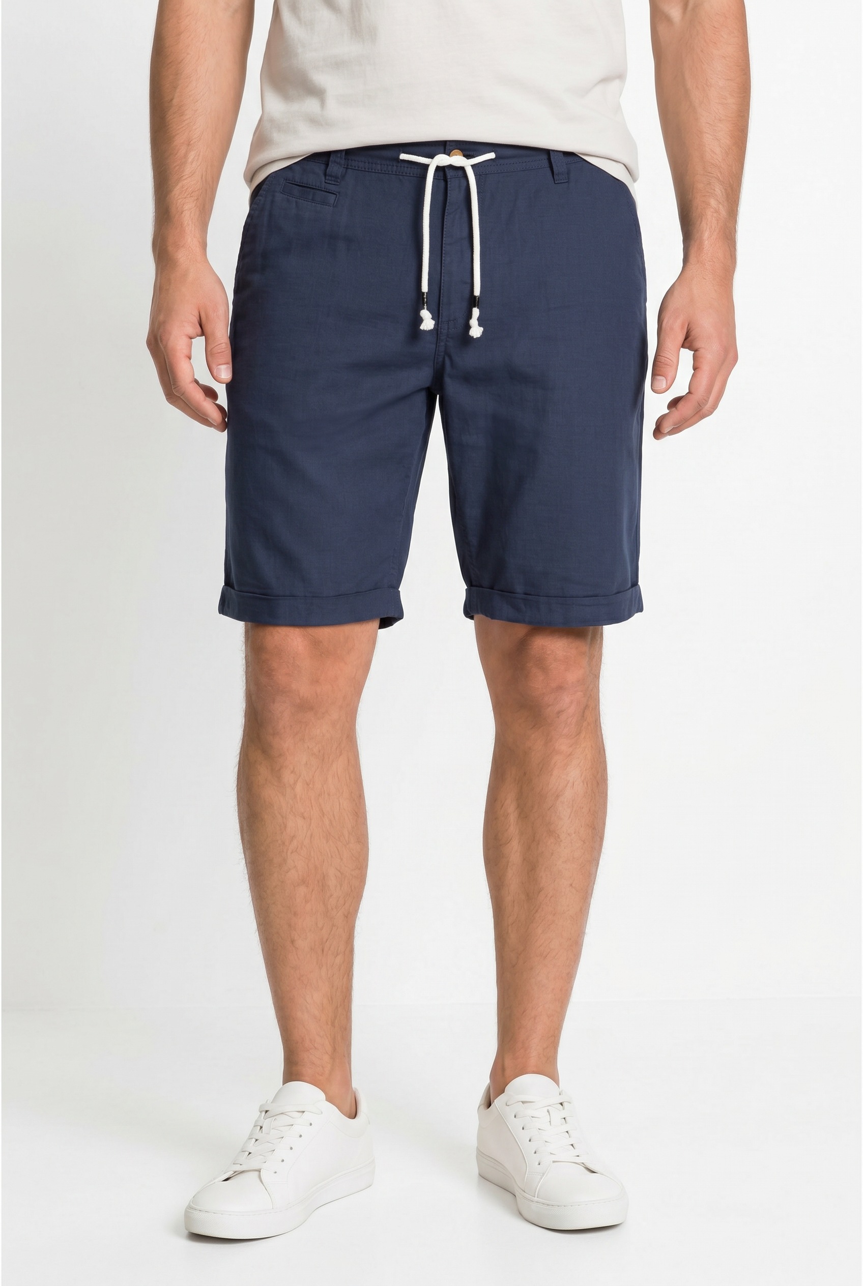 bonprix Bermuda  en mélange lin-coton, coupe Regular Fit, avec lien à la taille