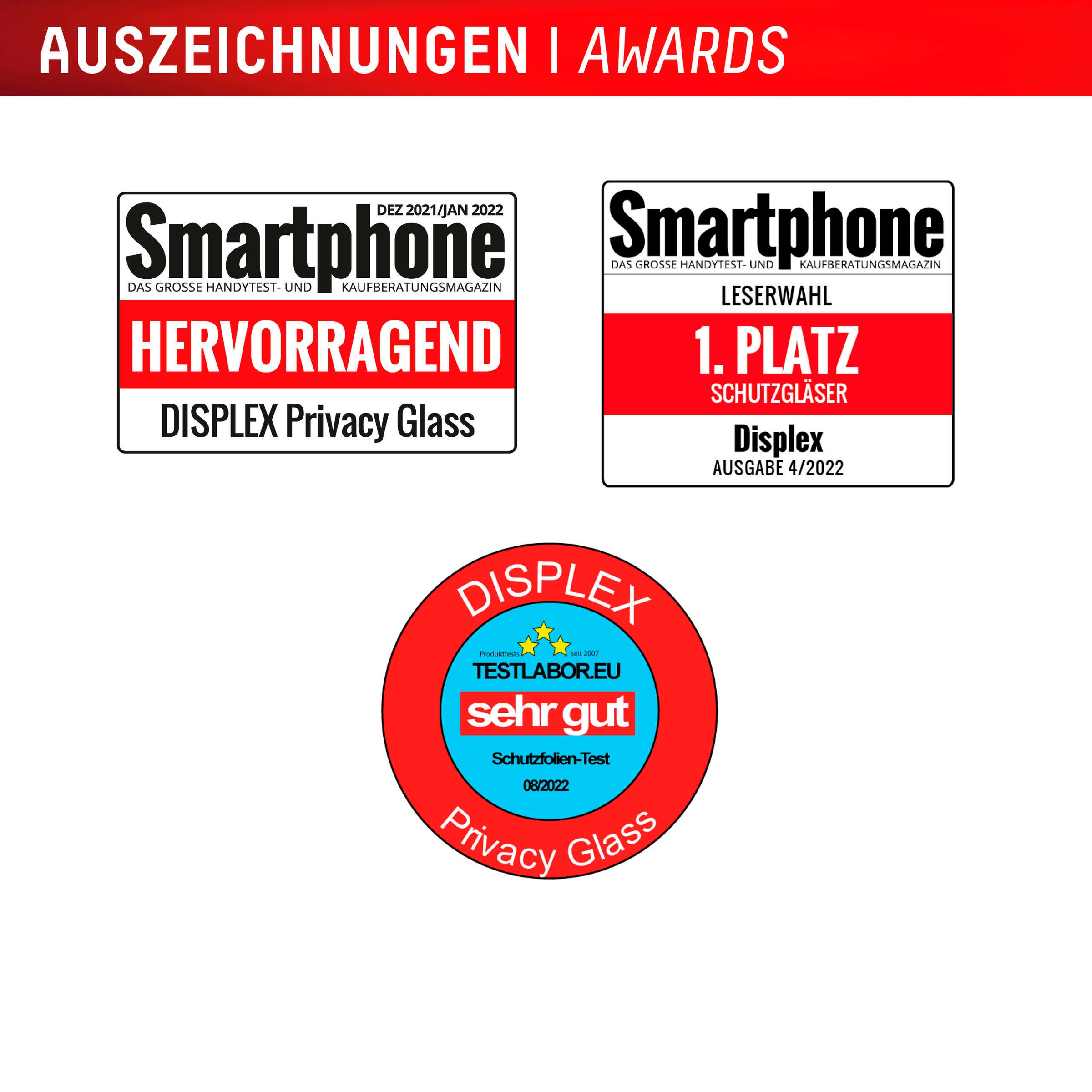 Displex Verre de protection d'écran »Privacy Glass« für Samsung Galaxy S24+;Samsung Galaxy S25+ Blickschutz Displayschutzfolie Displayschutz kratzer-resistent 10H