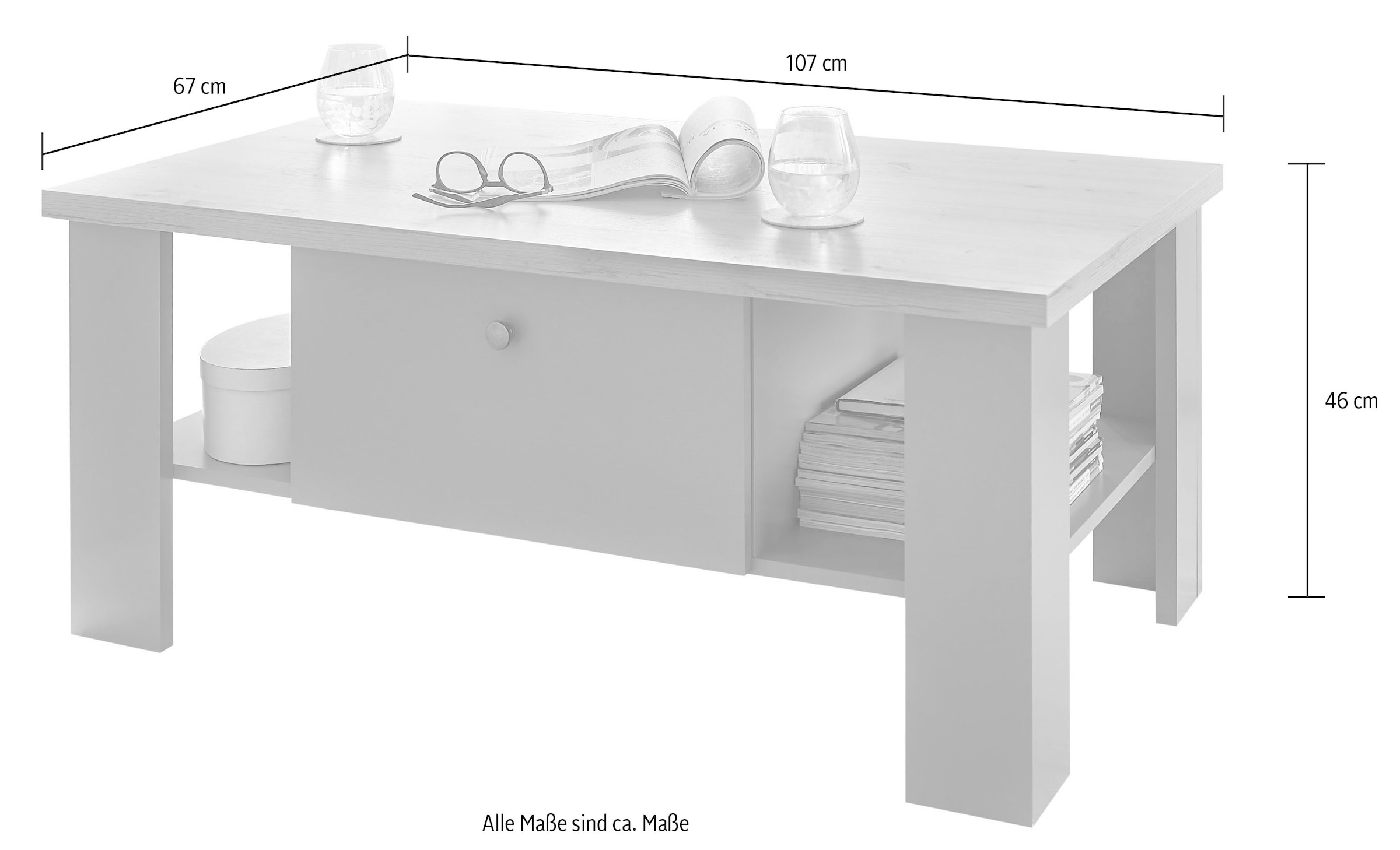 Home affaire Table basse »CHAMBORD« Breite ca. 107 cm