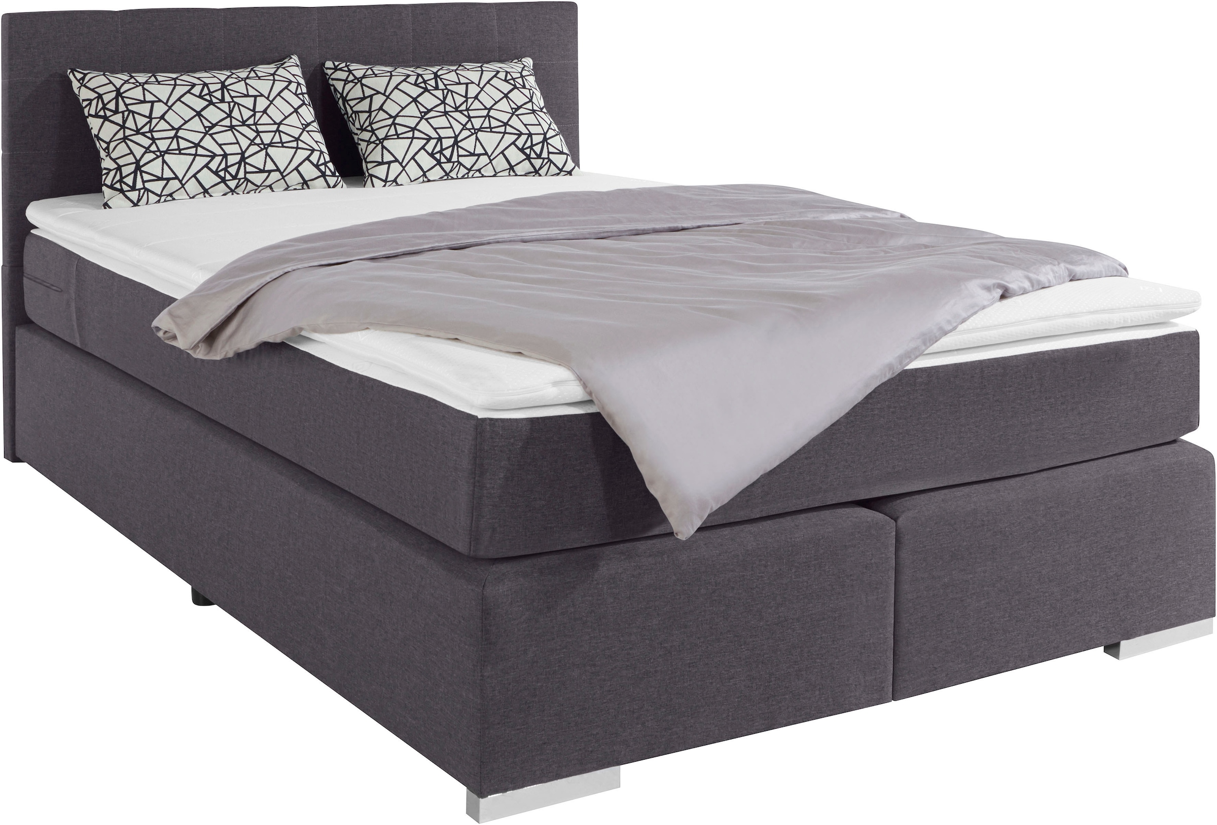 COTTA Lit boxspring »Simba erhältlich in verschiedenen Breiten, Farben und Härtegraden« dans le tissu de revêtement : carreaux