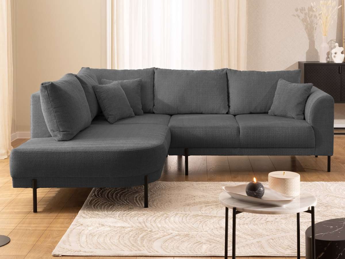 Home affaire Canapé d'angle »NELLIA L-Form mit Ottomane rechts oder links bestellbar, Breite 231 cm« enthält 5 Rückenkissen, angenehmen Sitzkomfort, belastbar bis 480kg