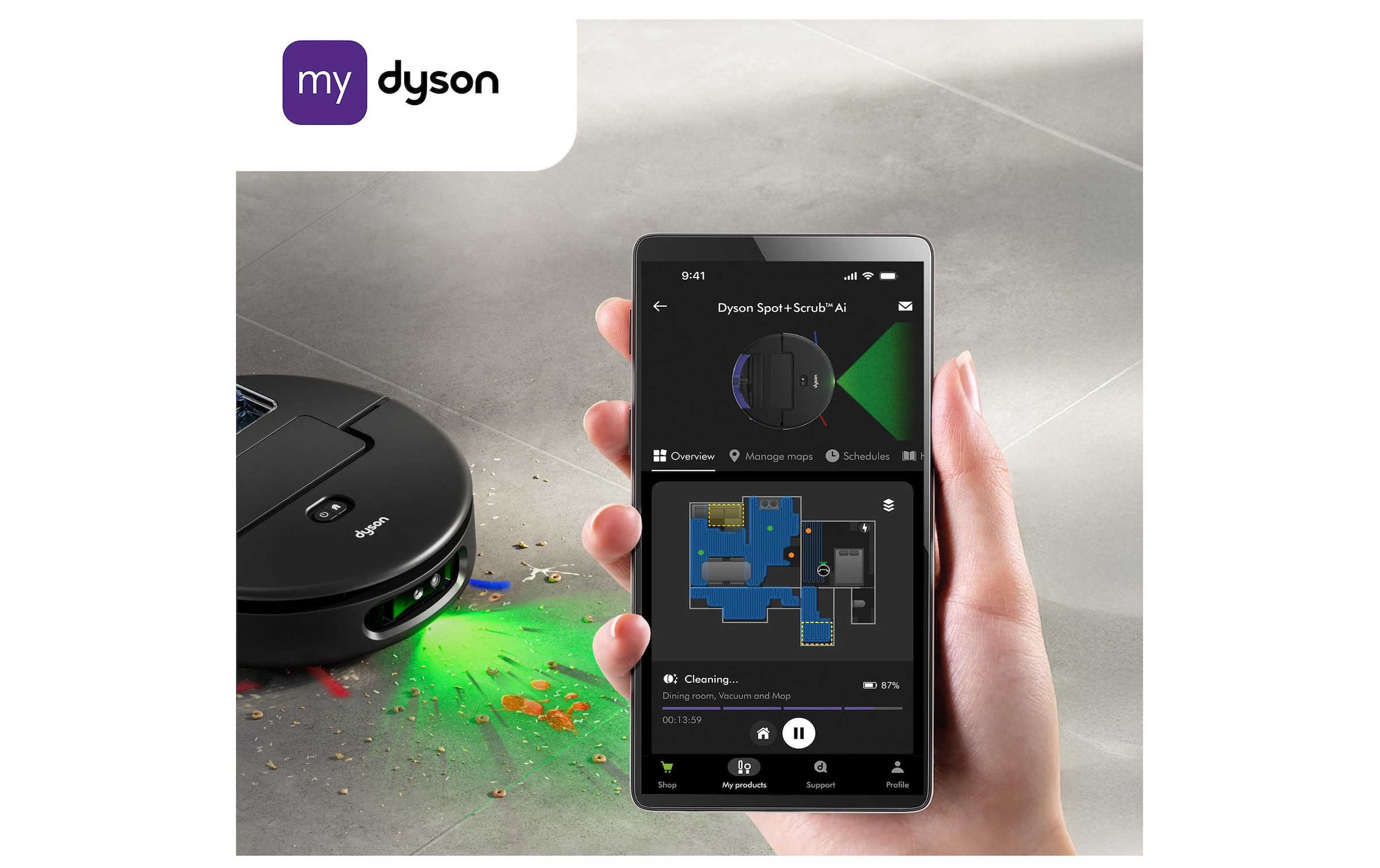 DYSON Robot d'aspiration eau et poussière »Spot+Scrub Ai«