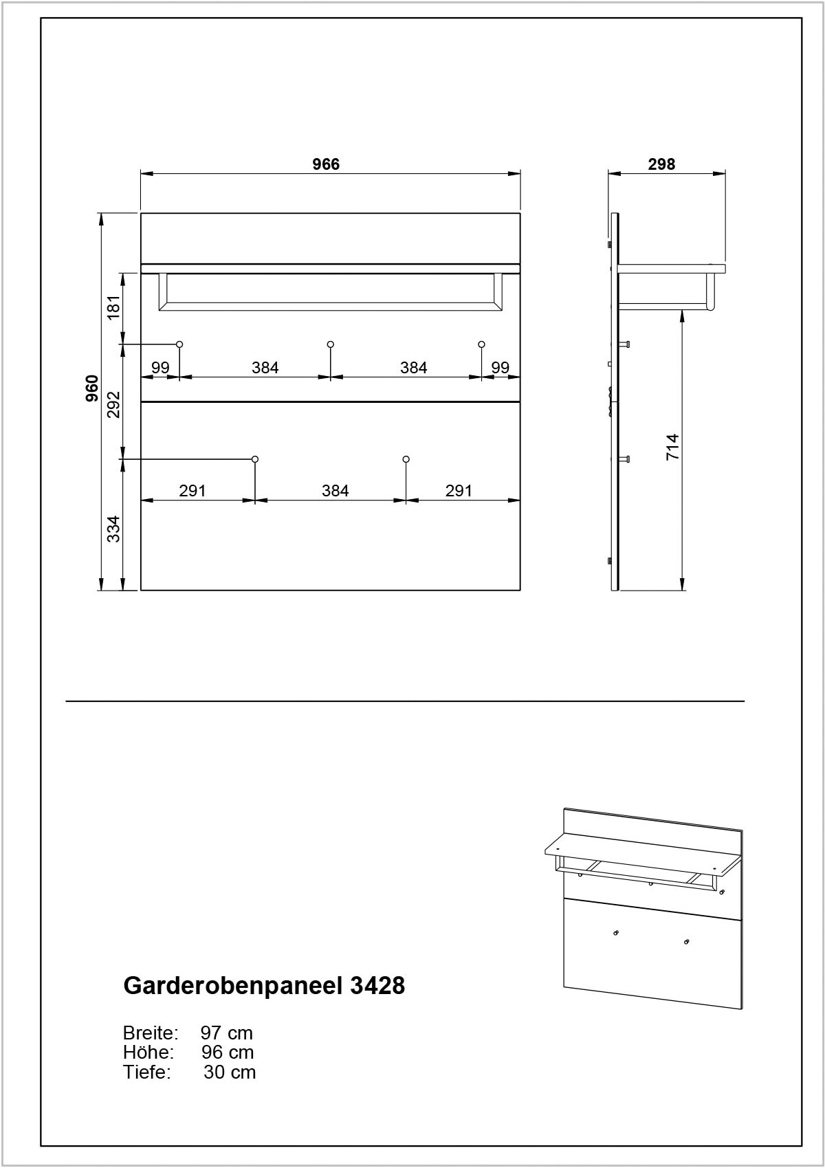 GERMANIA Ensemble de vestiaires »Oakland« 5 cuis tlg.