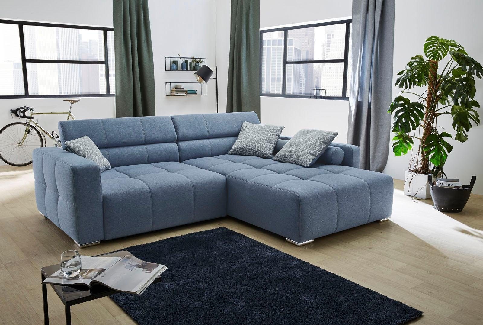 Jockenhöfer Gruppe Ecksofa »Salerno L-Form« im Big-Sofa-Style, mit Kopf- bzw. Rückenteilverstellung und Zierkissen
