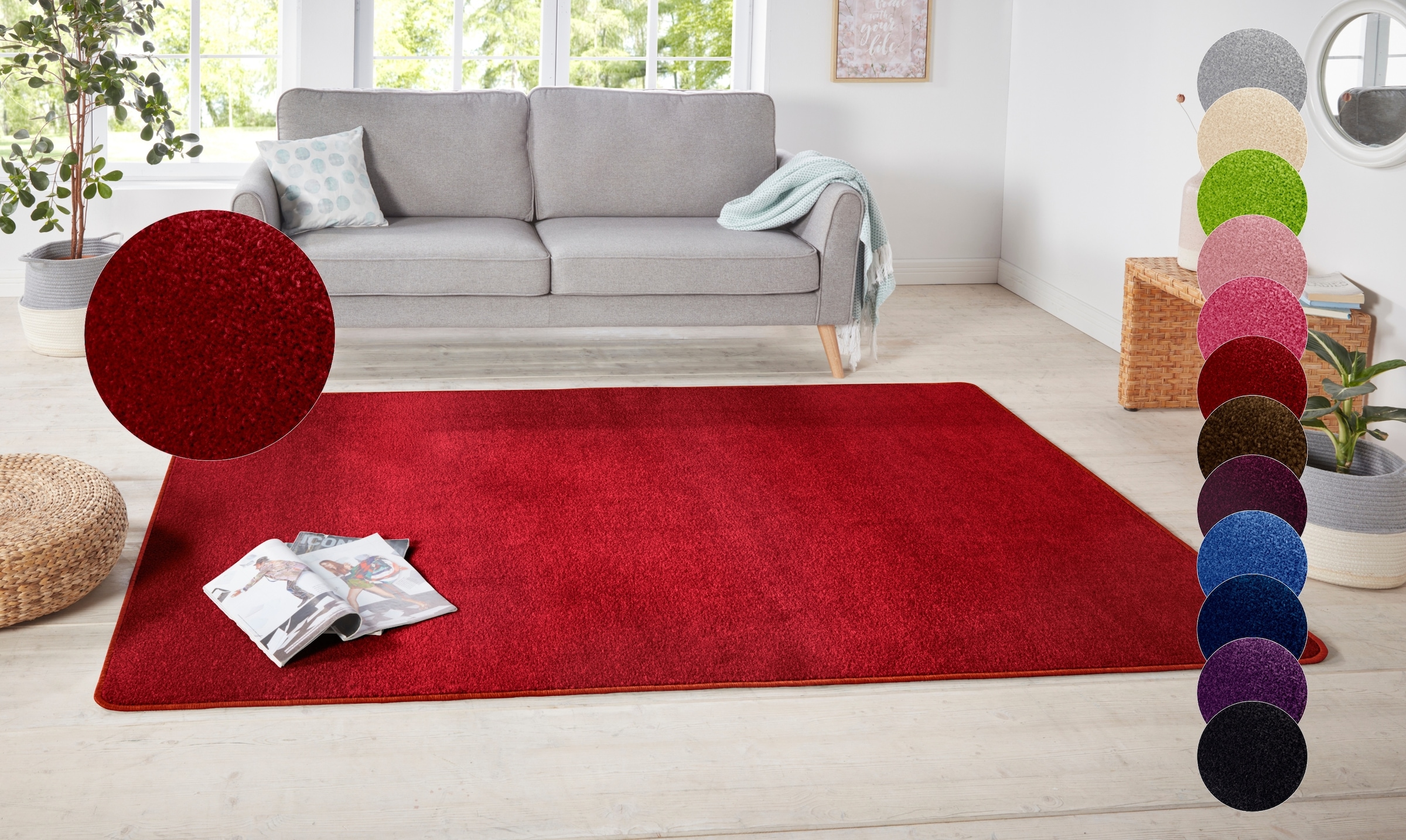 HANSE Home Teppich »Shashi« rechteckig 8,5 mm Höhe Kurzflor, Unifarben, Läufer, weich, Esszimmer, Kinderzimmer, Flur