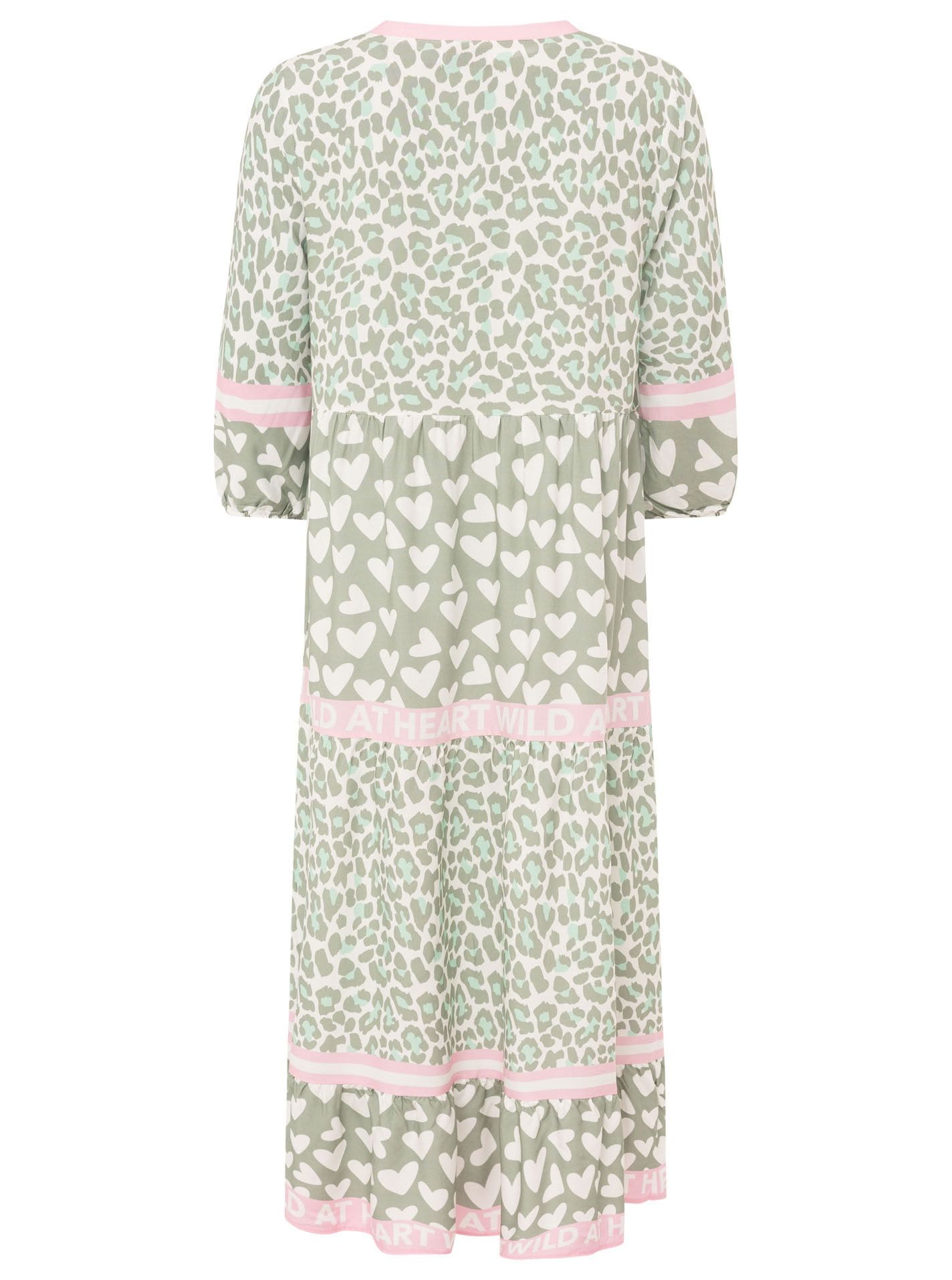 Zwillingsherz Maxi robe »"Leo Love"« Mustermix: Leo und Herzen, Knopfleiste und 3/4 Arm