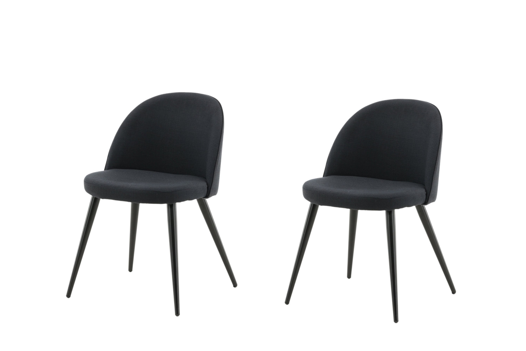 Venture Home Chaise de salle à manger »Velvet, 2er-Set Esszimmerstühle in Schwarz-Stoff, 150 kg belastbar« () 2 cuisChaise rembourrée, revêtement en tissu, pieds en métal, arrondi, polyvalent