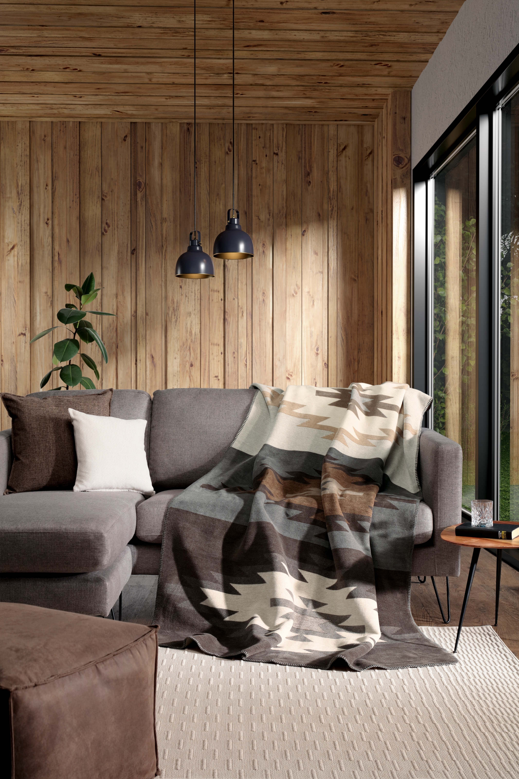 Biederlack Couverture d'intérieur »Pure Ethno« 150 x 200, mit Zierstich