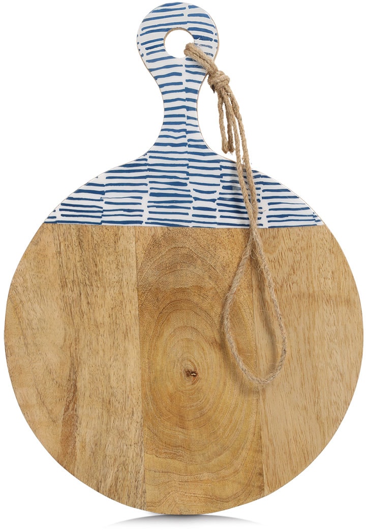 Zeller Present Planche de service »Schneide-/Servierbrett mit Griff, Mangoholz« Kordel zum Aufhängen, Epoxidharz-Beschichtung