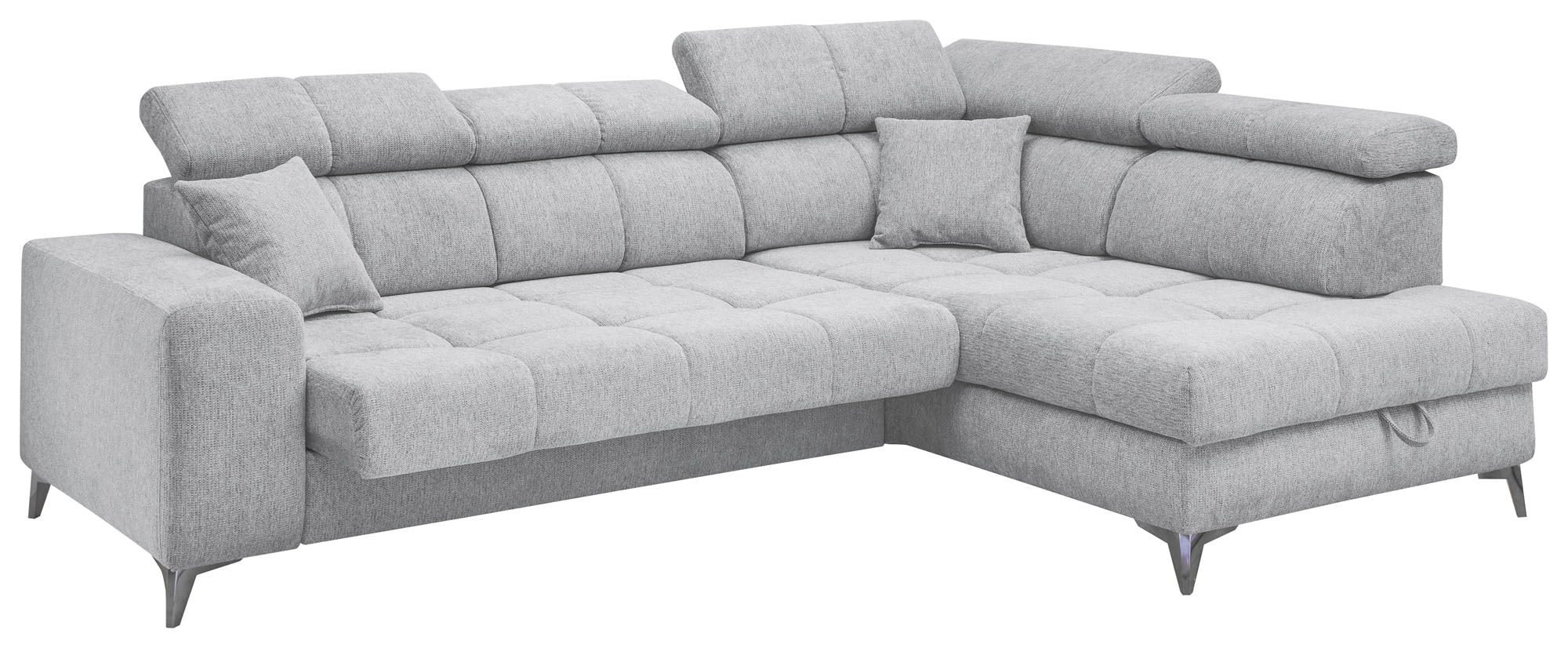 ED EXCITING DESIGN Ecksofa »Sydney L-Form« motorischer Sitztiefenverstellung, USB-Port & 2 Zierkissen