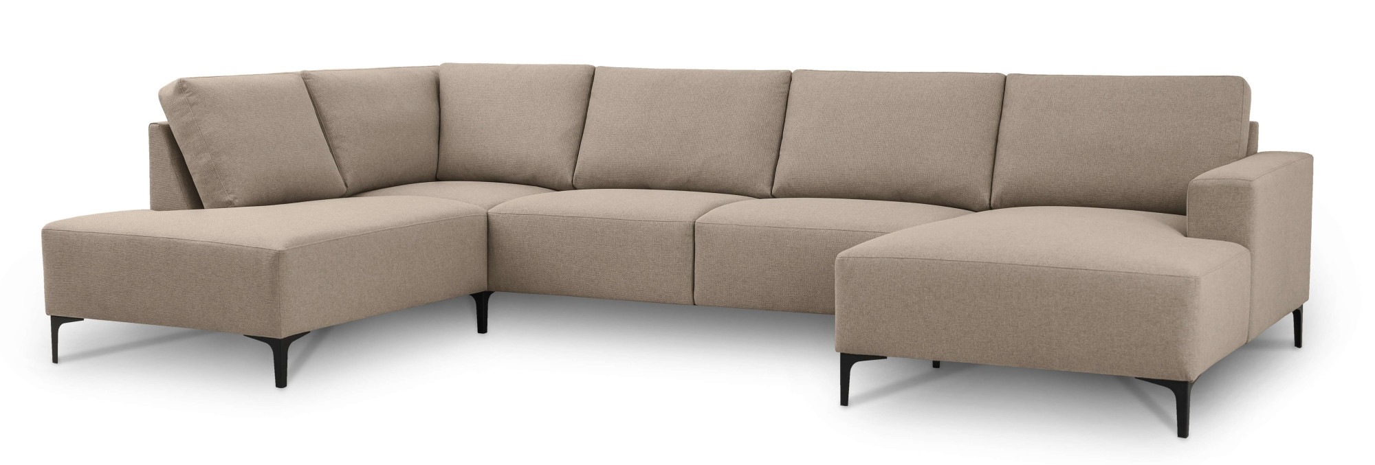 Home affaire Wohnlandschaft »Tournon U-Form, XXL Sofa, Breite 333 cm, Webstoff, Chenille« Designsofa im nordischen Stil, Wellenunterfederung, Metallfüsse