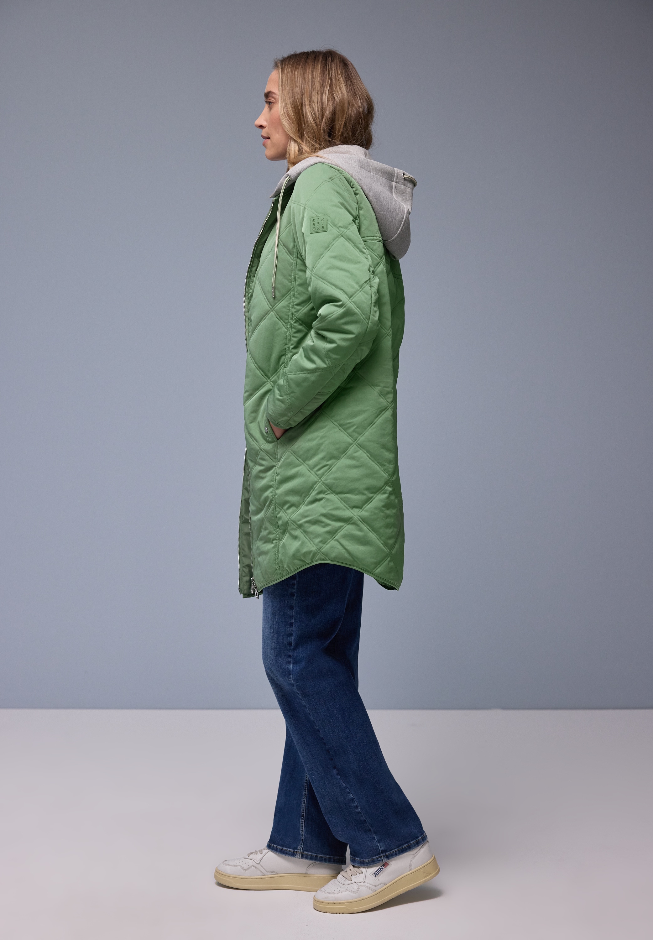 STREET ONE Veste matelassée mit Kapuze mit abnehmbarer Jersey-Kapuze