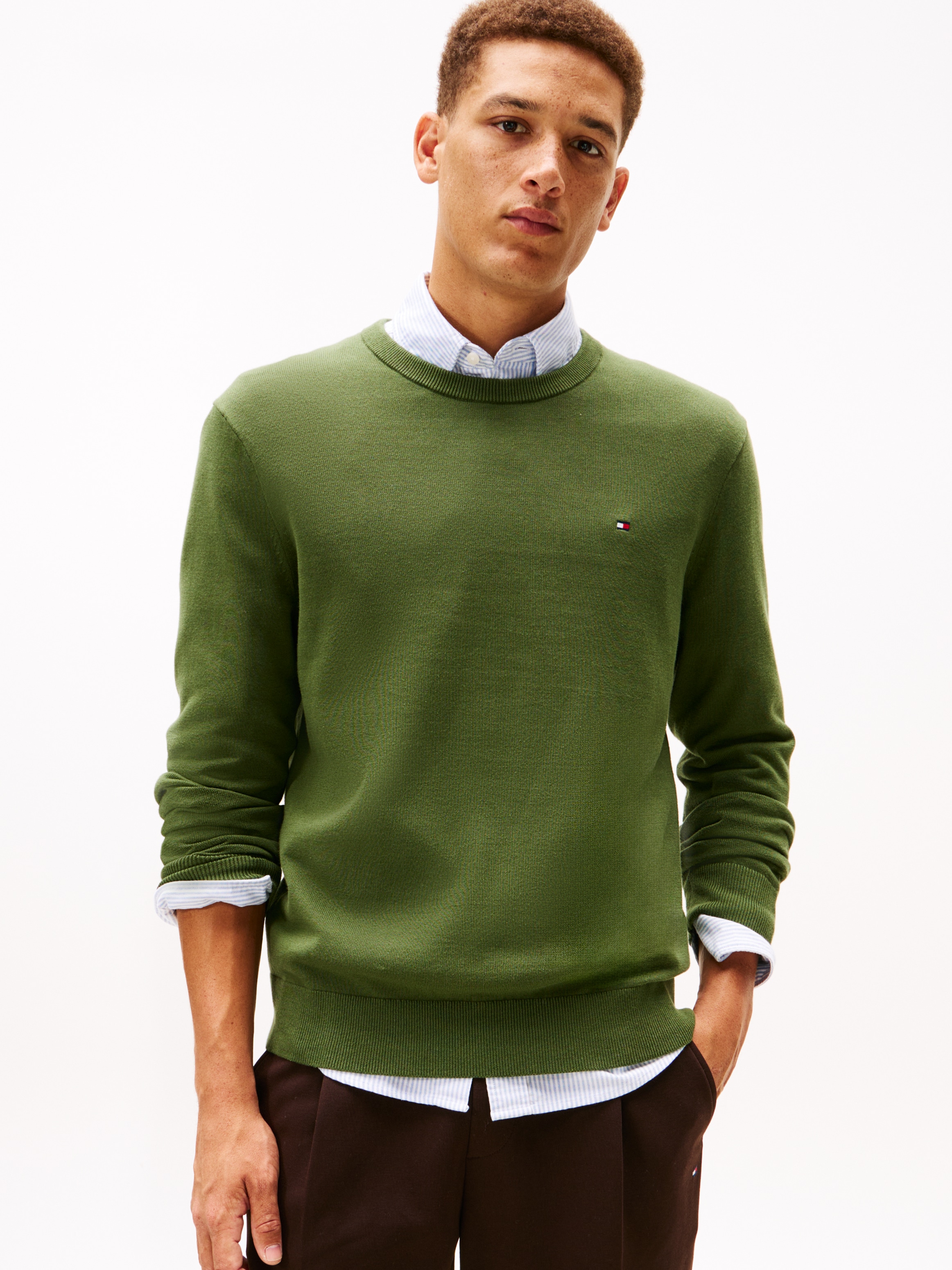 Tommy Hilfiger Pull à col rond »ESSENTIAL COTTON« Crewneck Regular Fit Premium Mode
