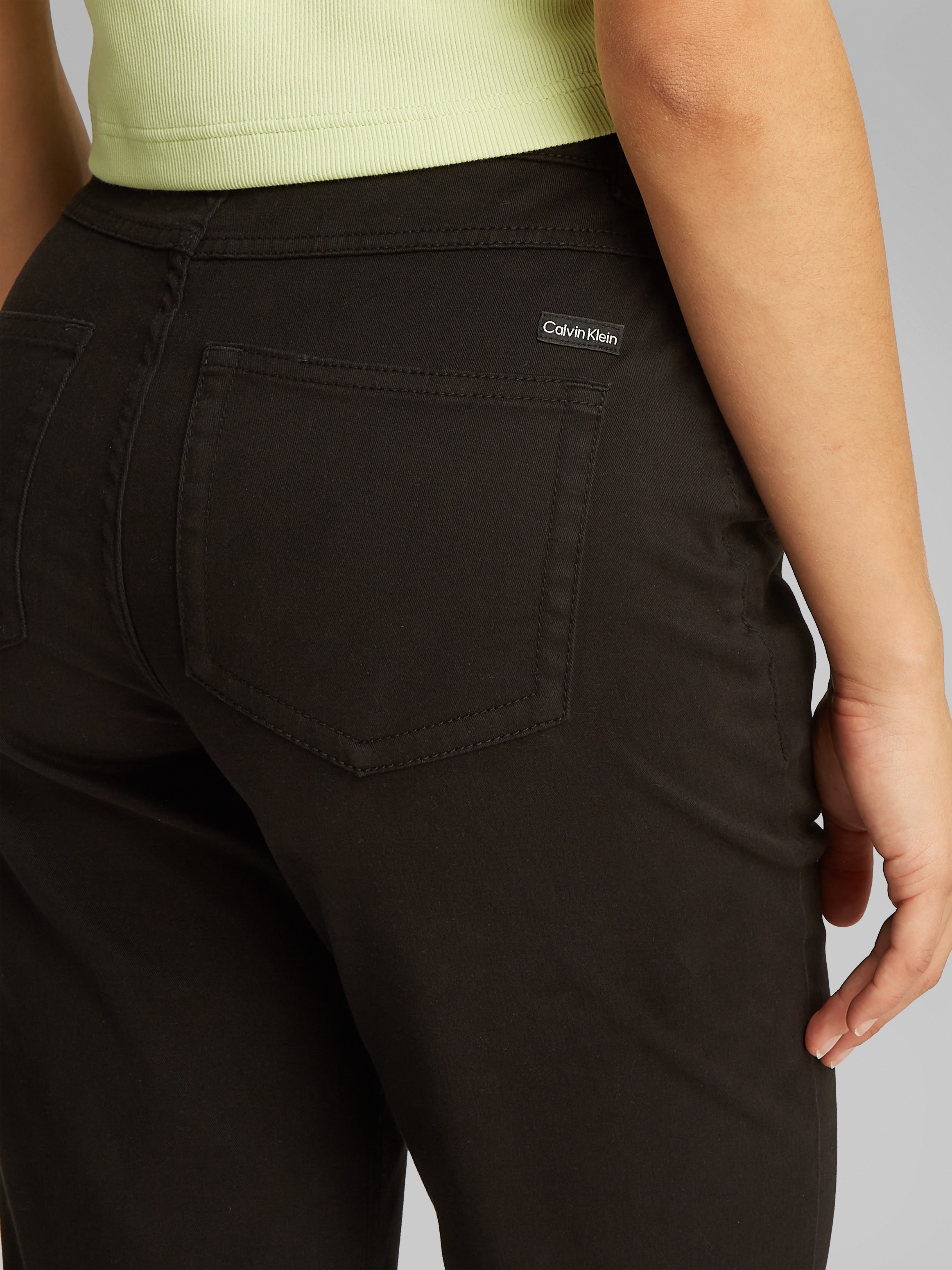 Calvin Klein Jeans Stretch-Hose »STRETCH HIGH RISE STRAIGHT PANT«  aufgesetzte Taschen, 1-Knopf-Form