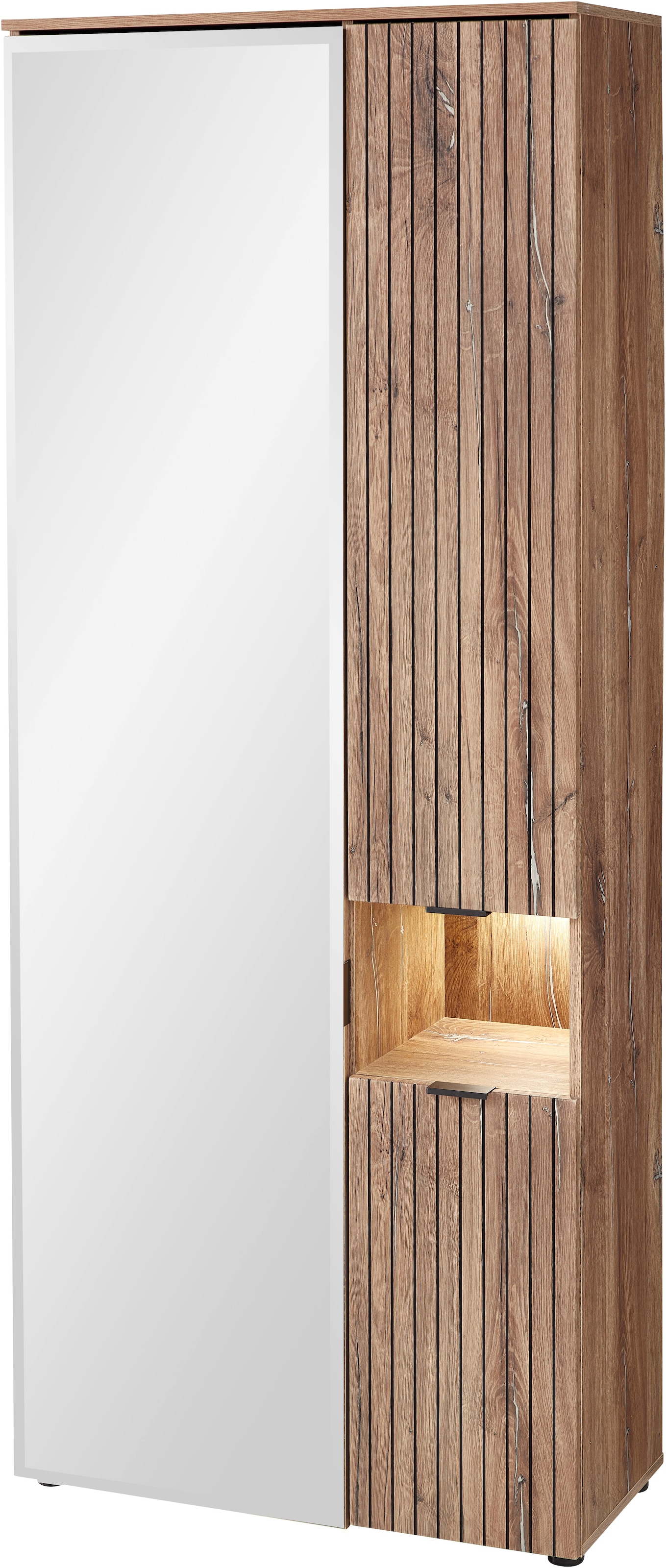 Innostyle Garderobenschrank »LINEA Garderoben Set,besteht aus 5 Typen, 266x204x38cm (B/H/T)« 5 Stk. tlg. Spiegeltür, 2 Holztüren,Led-Beleuchtung, Soft-Close,ABS-Schutzkanten