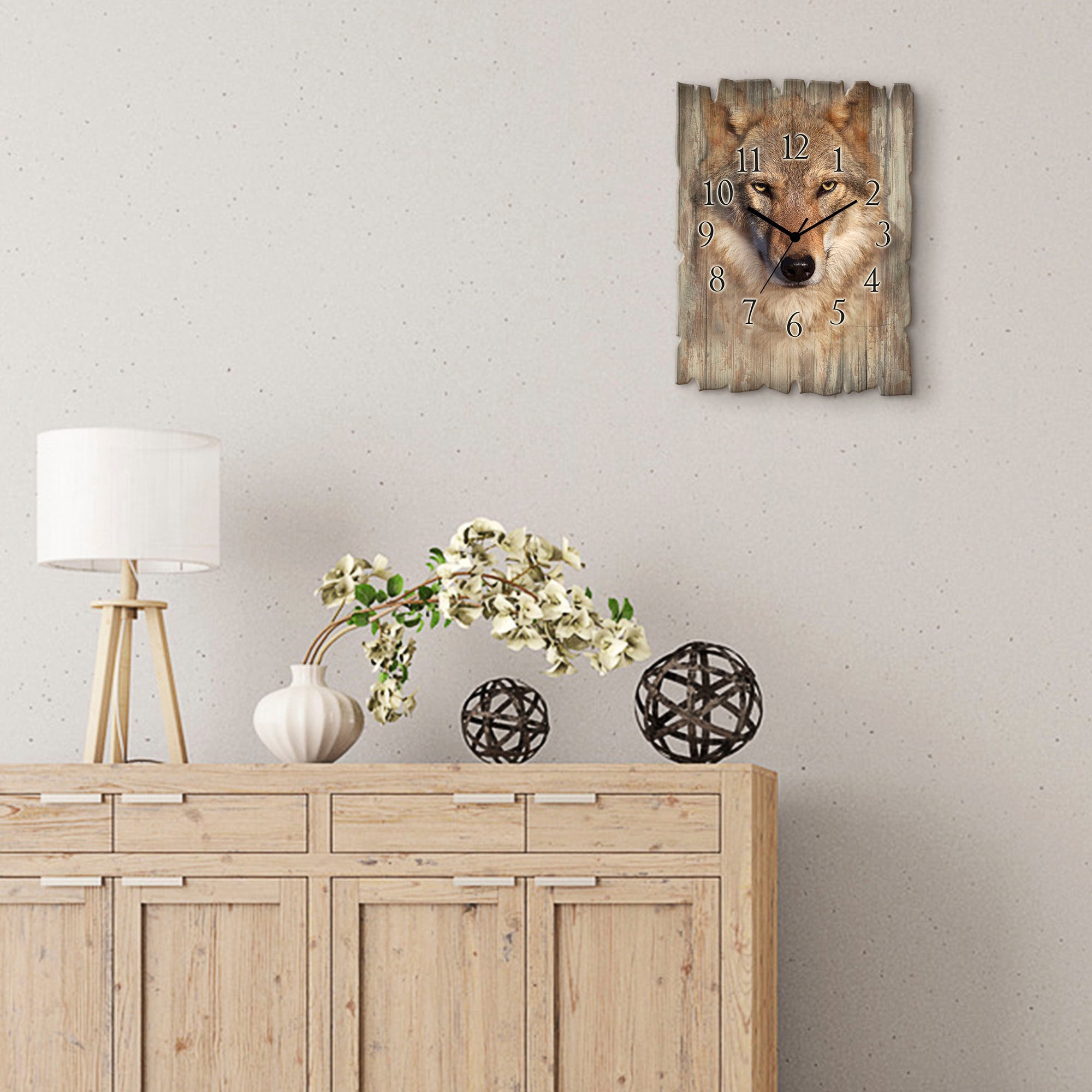 Artland Horloge murale »Wolf« wahlweise mit  Quarz- oder Funkuhrwerk, lautlos ohne Tickgeräusche