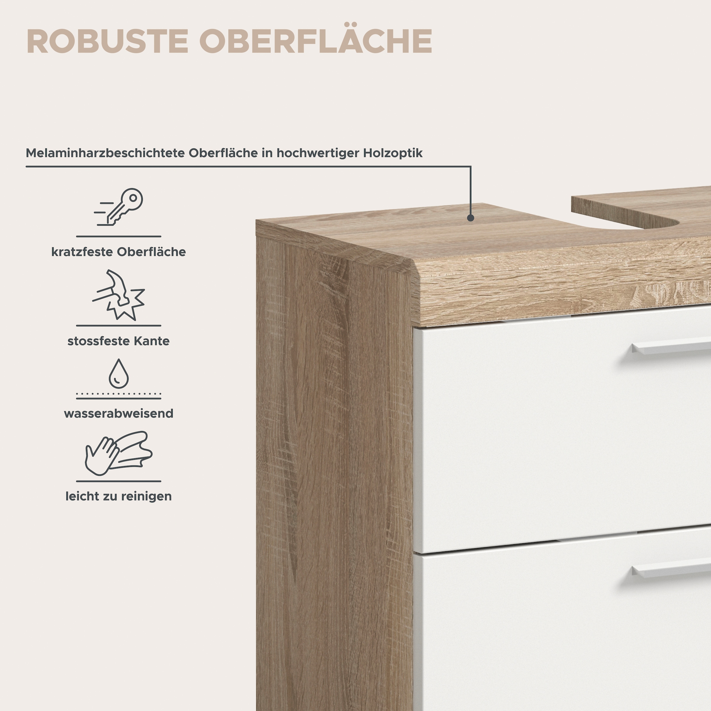 welltime Ensemble de meubles de salle de bain »SIENA, 2 tlg., bestehend aus: Waschbeckenunterschrank, Spiegelschrank« Ensemble, BEST-SELLER !, 2 cuis tlg.