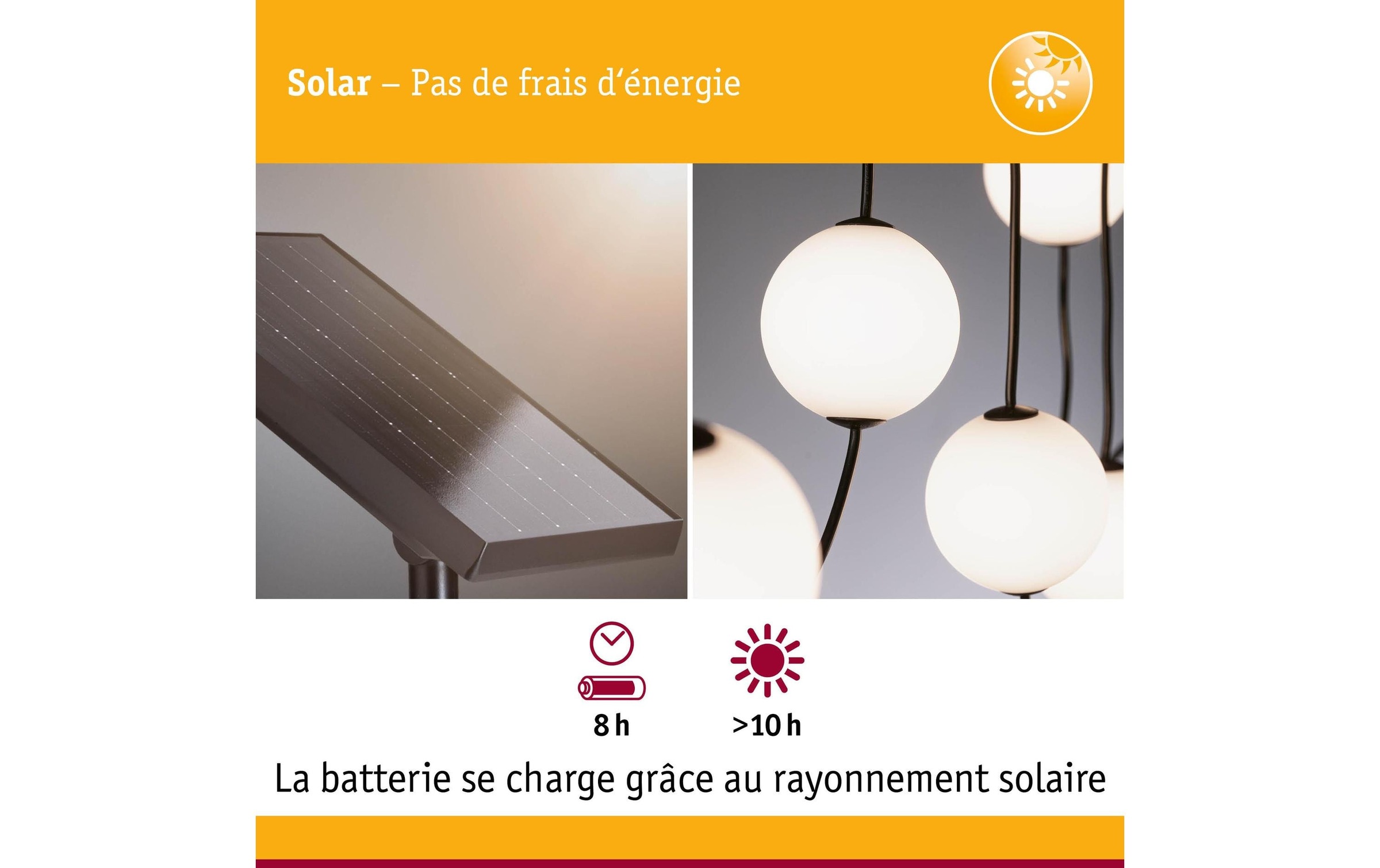 Paulmann Guirlande lumineuse LED »Naima IP67 3000K 5,8m 6x60lm Schwarz« 6 cuis-flammig spritzwassergeschützt