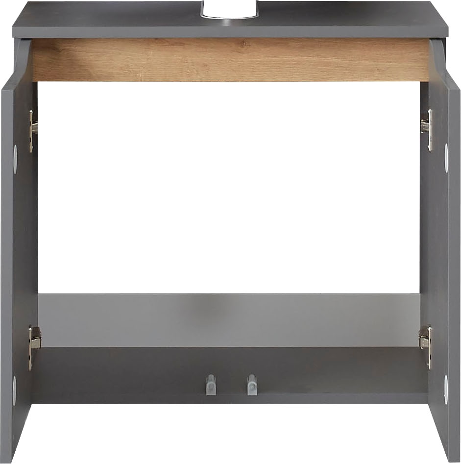 Saphir Waschbeckenunterschrank »Quickset Unterbeckenschrank, 60 cm breit, 2 Türen« Waschbeckenschrank mit Siphonausschnitt, ohne Waschbecken, grifflos