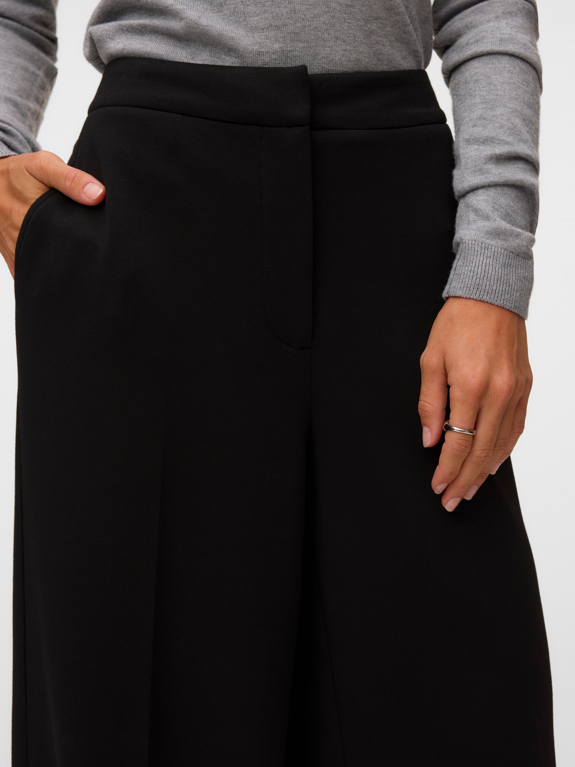 Vero Moda Pantalon de costume »VMBELLIS MW WIDE PANT NOOS«  Mélange de matériaux, coupe large