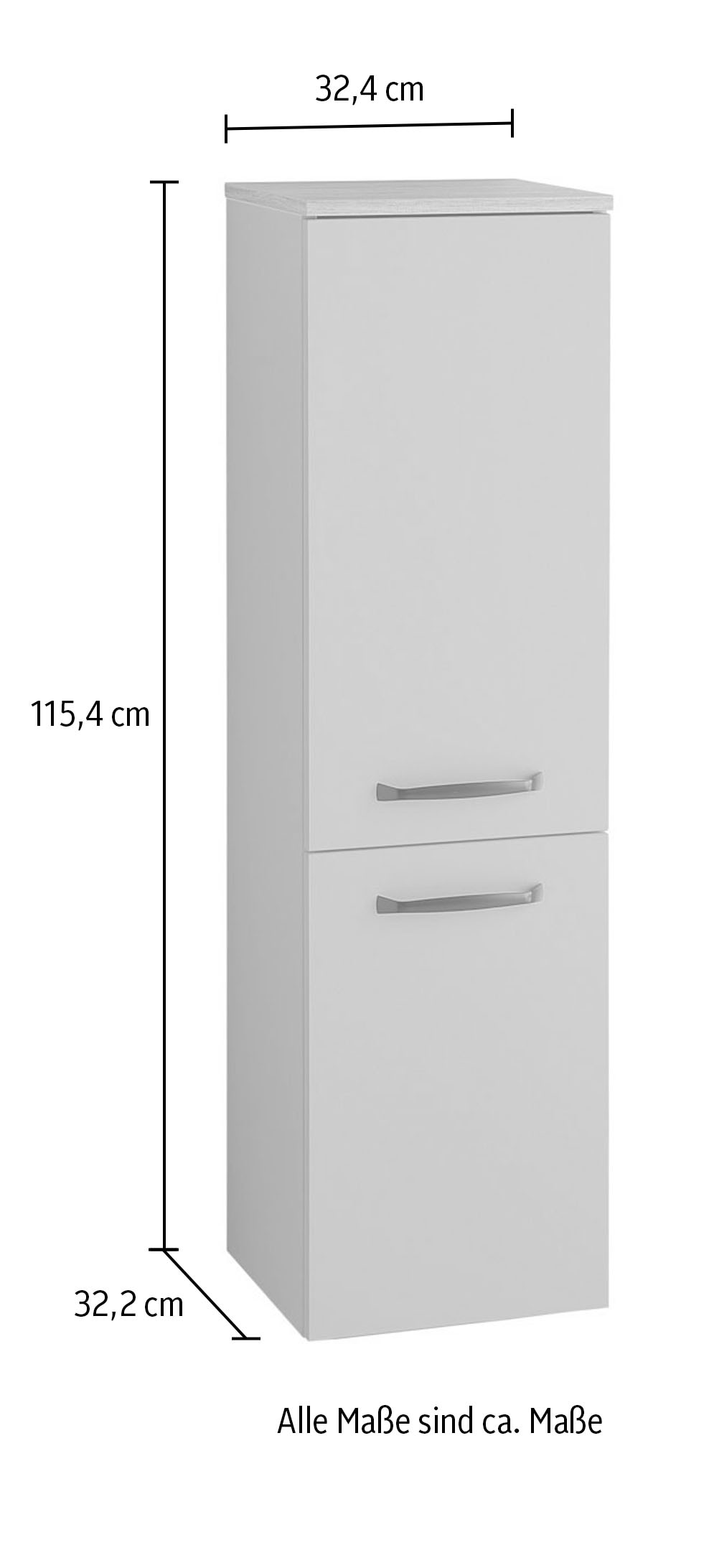 Saphir Armoire intermédiaire »Quickset 500, Badschrank 32,4 cm breit, 2 Türen« 2 étagères intérieures, armoire de salle de bain de taille moyenne