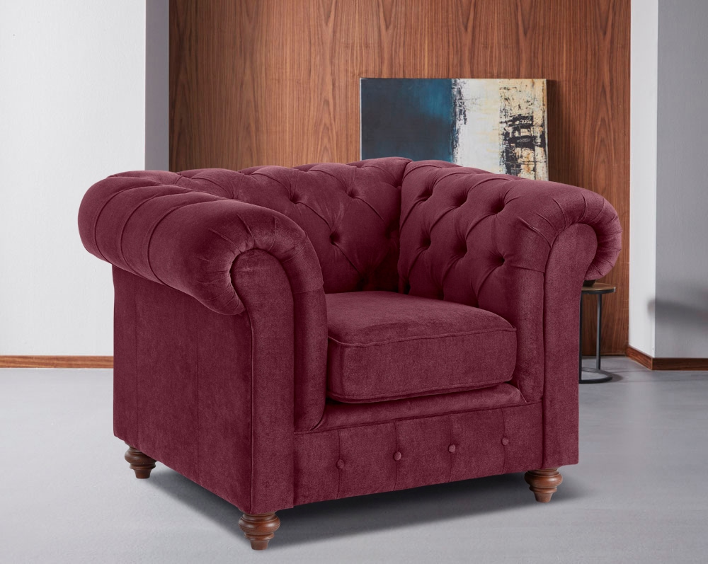 Home affaire Sessel »Chesterfield B/T/H: 105/69/74 cm« mit hochwertiger Knopfheftung , auch in Leder