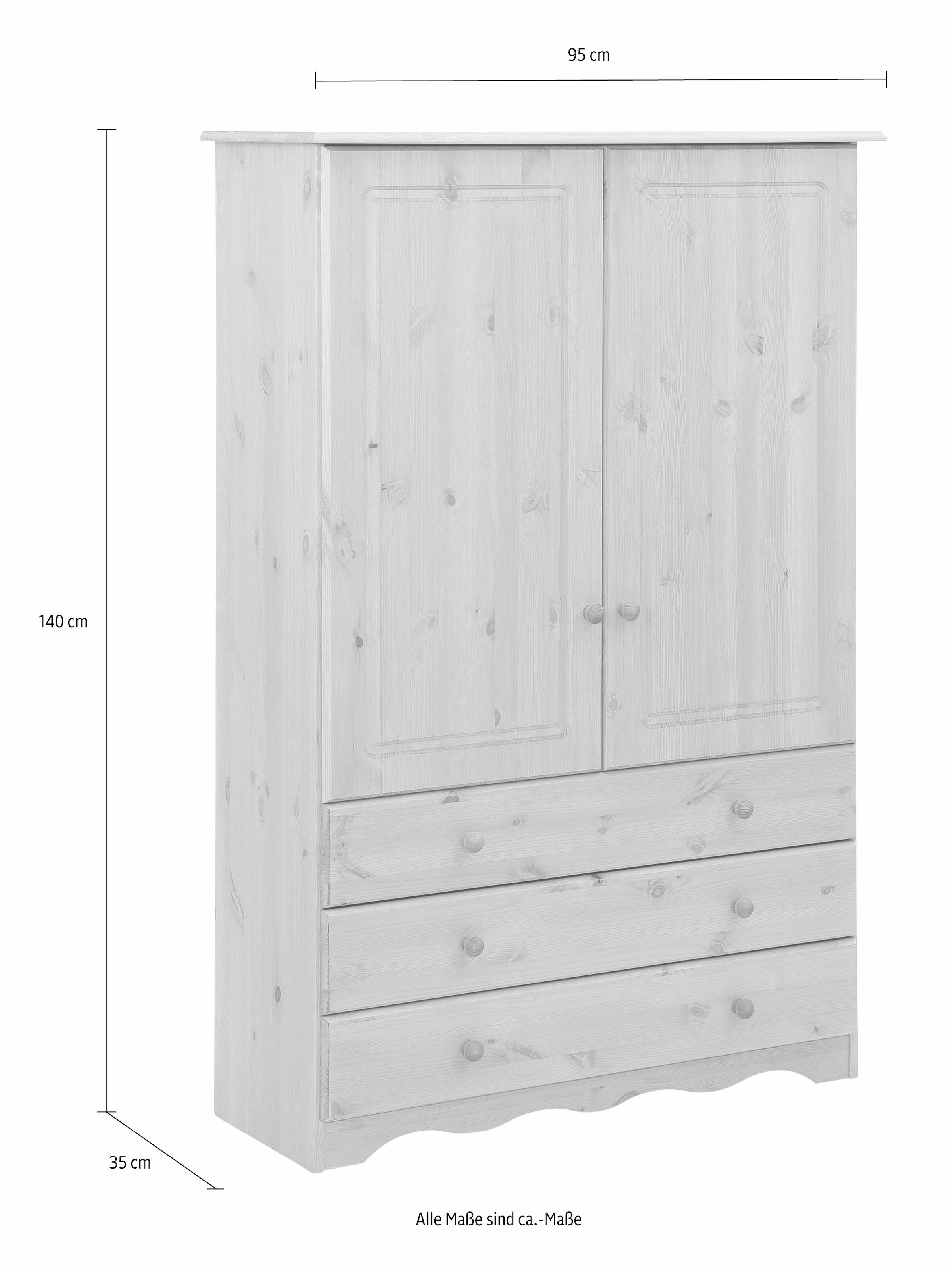 Home affaire Wäscheschrank »Minik« aus schönem massivem Kiefernholz, in unterschiedlichen Farbvarianten