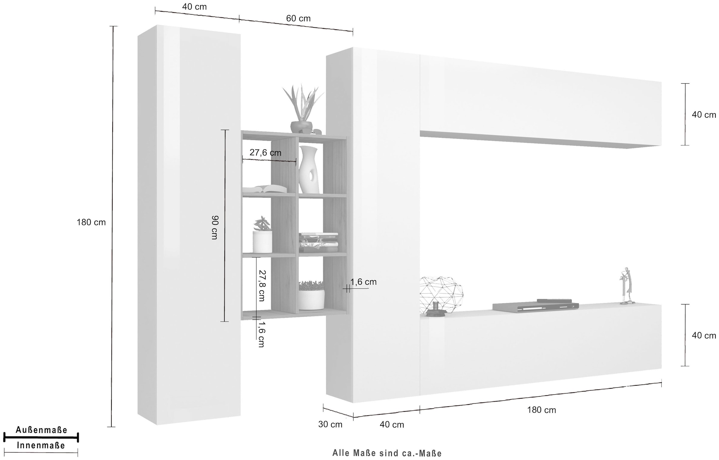 Home affaire Meuble mural »Maruska« 1 cuis tlg.
