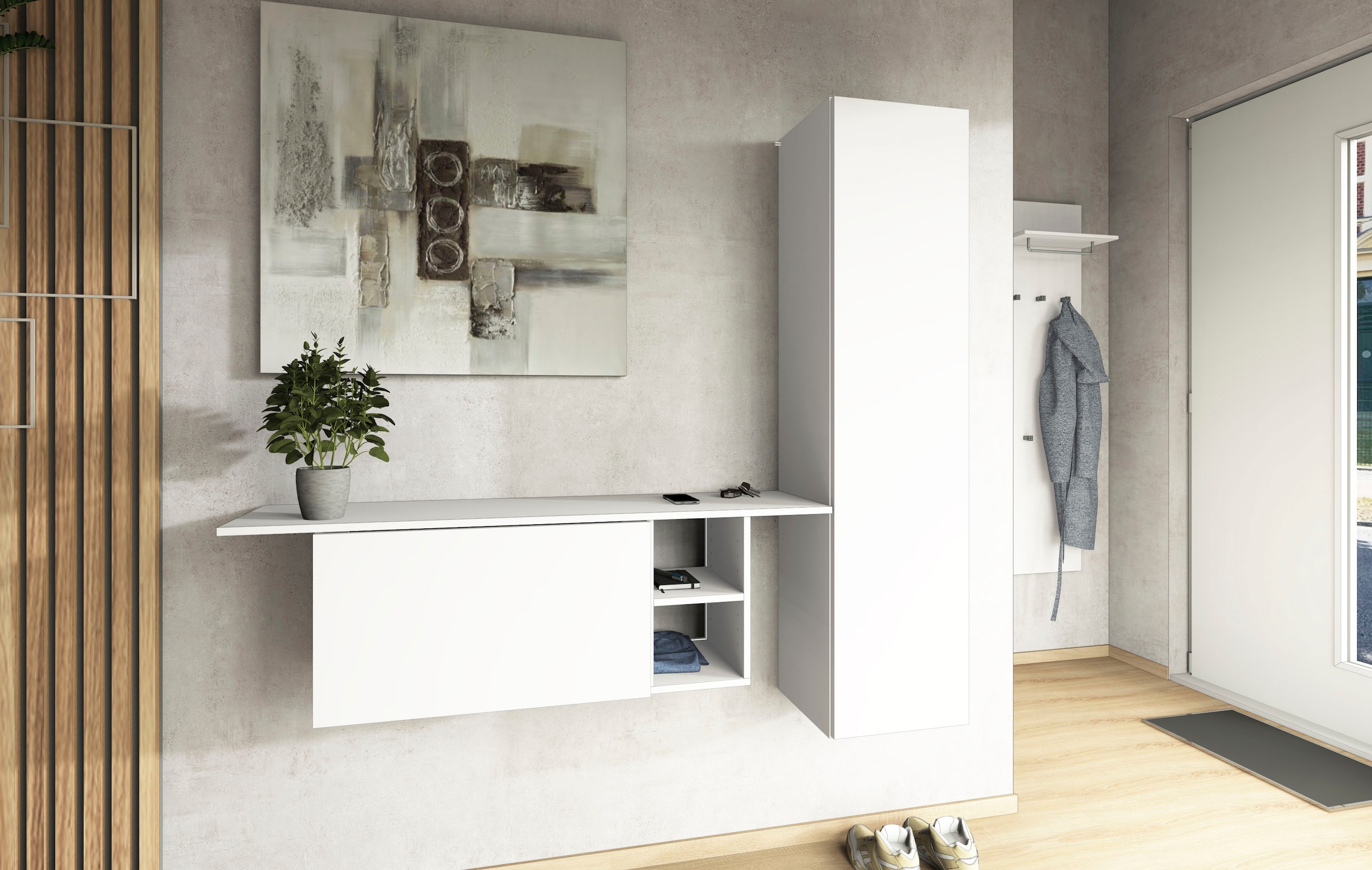 borchardt Möbel Ensemble de vestiaires »Toledo, moderne hängende Garderobe, Schminktisch mit Regalfächern« Ensemble d'épargne, 