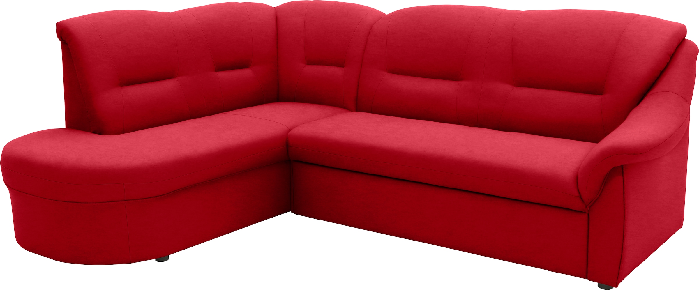 DOMO collection Canapé d'angle »Faenza für kleine Räume, Stellmasse 232x176cm, komfortabel, L-Form« mit Ottomane, zeitlos, elegante Armlehnen, wahlweise mit Bettfunktion