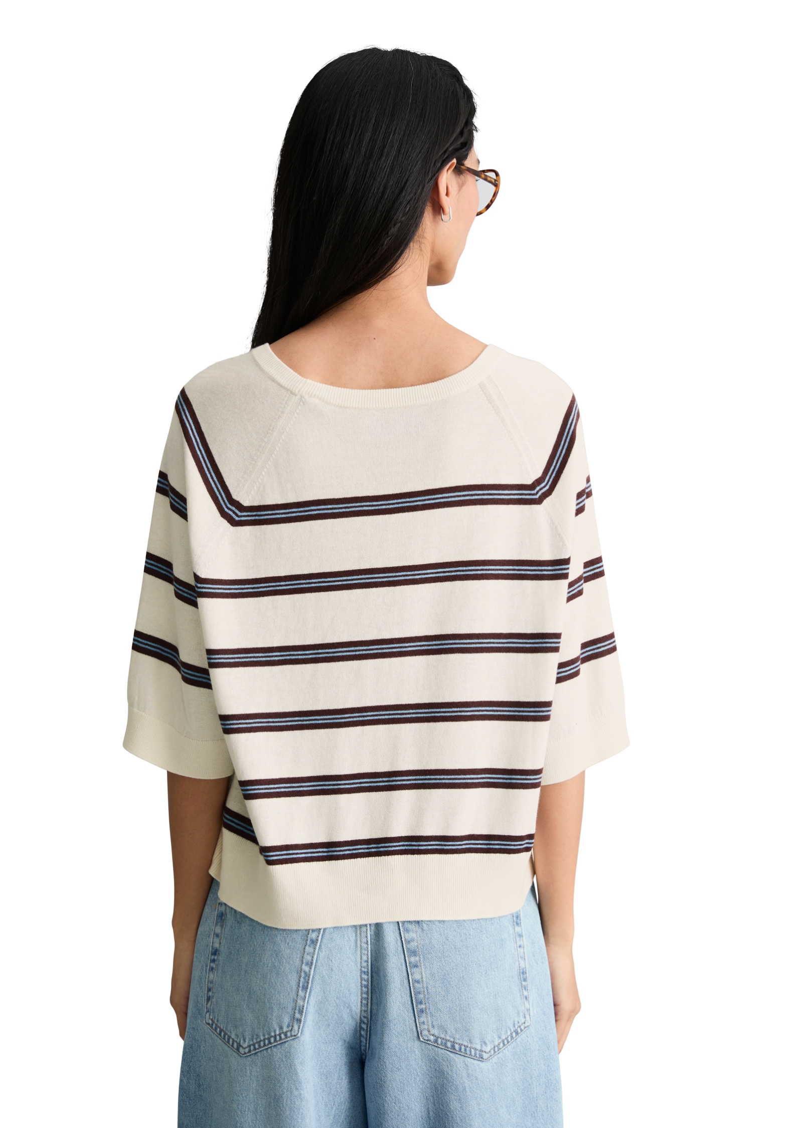 Marc O'Polo DENIM Pull à manches courtes relaxed aus weichem Organic-Cotton-Modal-Mix