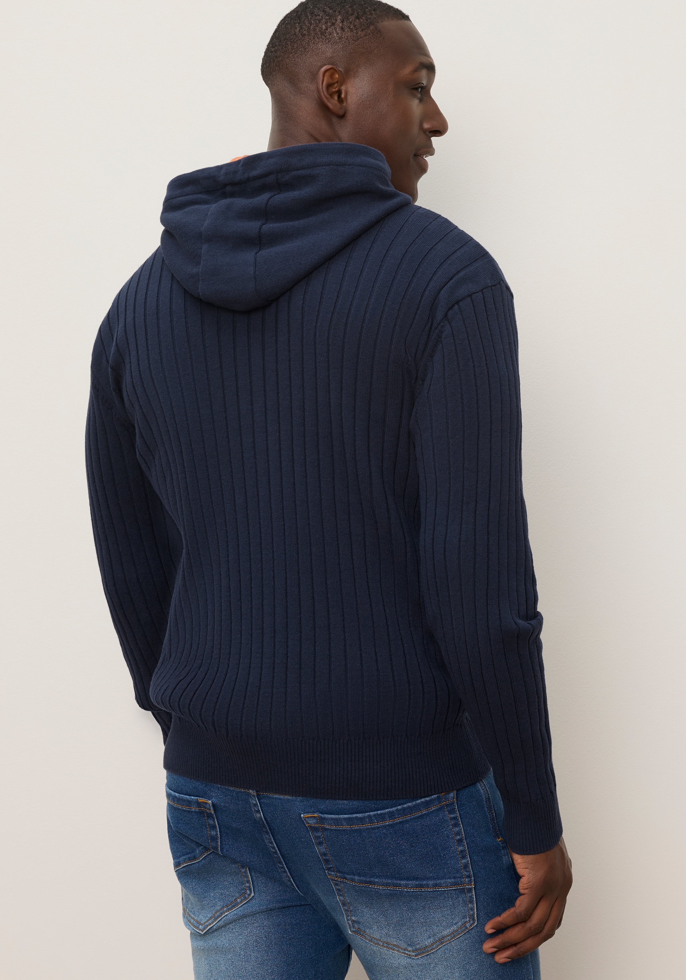 KangaROOS Cardigan à capuche avec fermeture éclair, tricot côtelé, coupe régulière, longueur normale