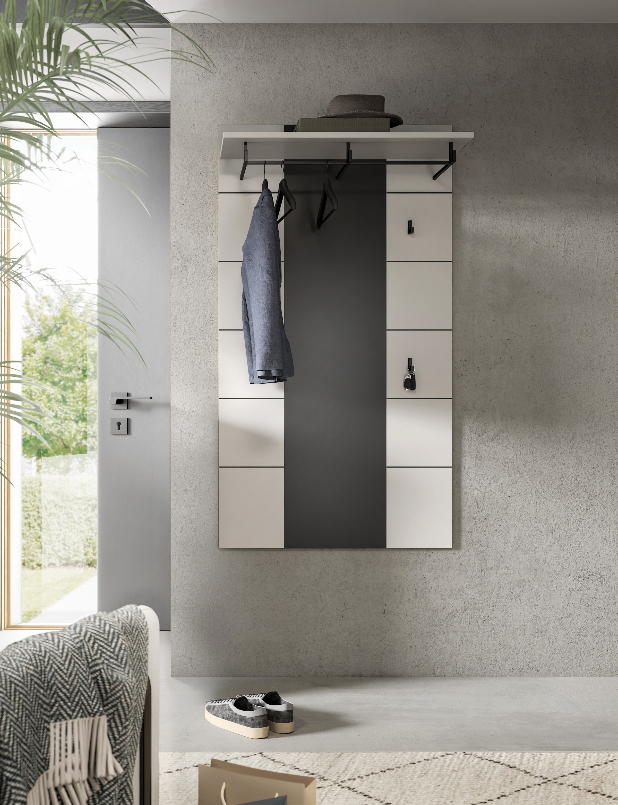 Home affaire Panneau de vestiaire »REHAT, TOPSELLER!, Höhe 145 cm, Hutablage, 4 Haken, Garderobenstange« in verschiedenen Farben erhältlich, 1 cuis tlg. Paneel, Wandboard, Garderobe, Garderobenleiste, Garderobenboard