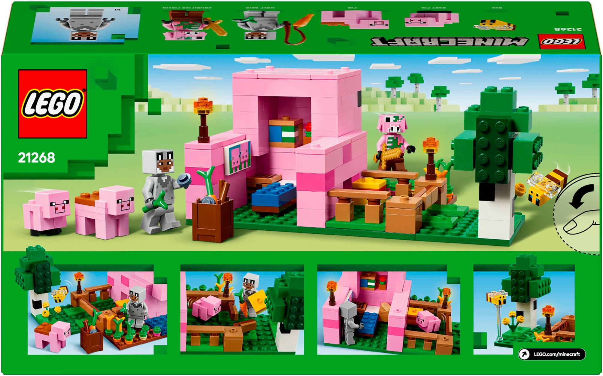 LEGO® Konstruktionsspielsteine »Das Babyschwein-Haus (21268), LEGO Minecraft« Made in Europe