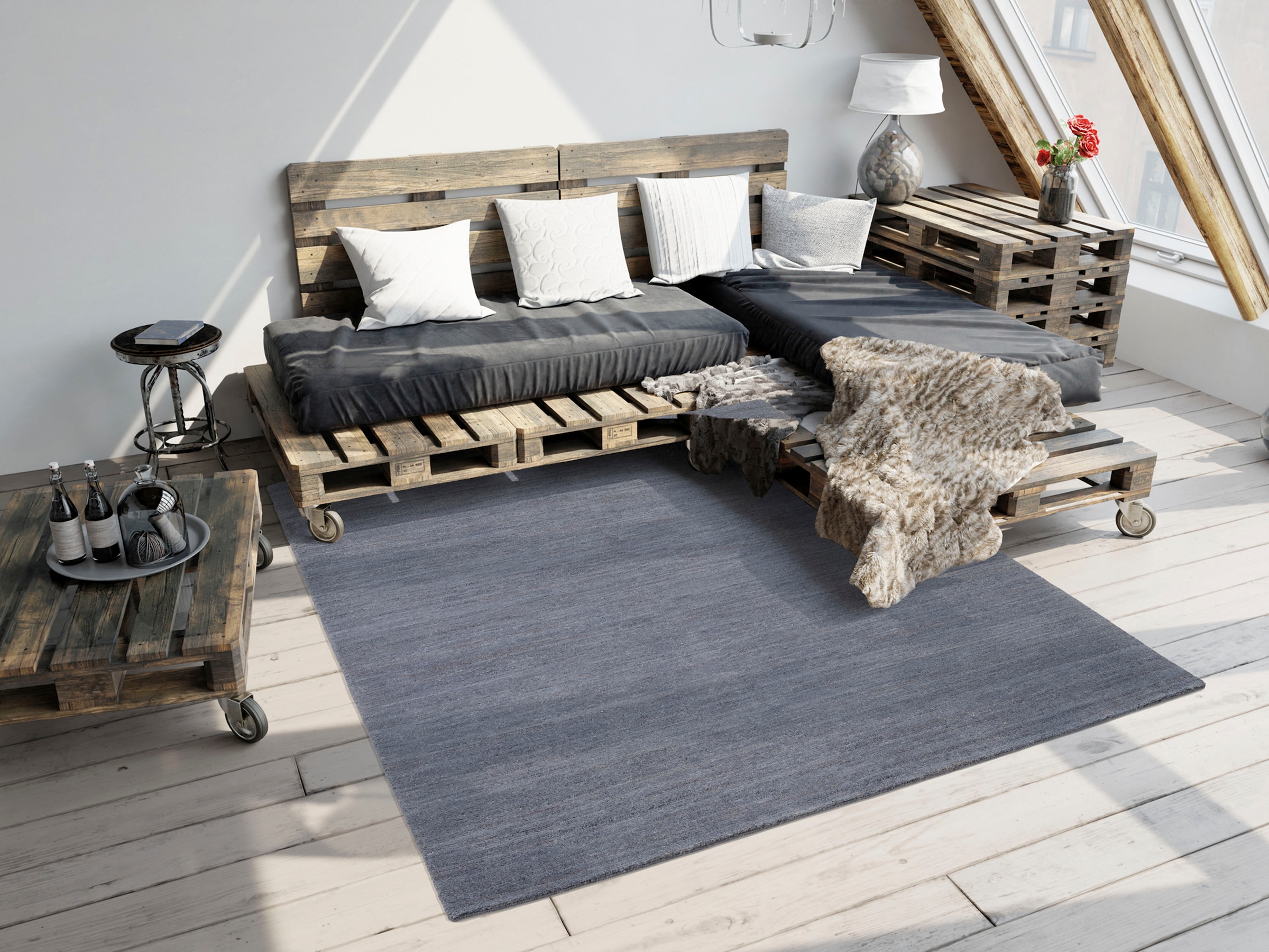 OCI DIE TEPPICHMARKE Tapis »HIMALI UNI« Rectangulaire 5 mm Höhe handgeknüpft, hochwertige Wolle, fusswarm, Wohnzimmer