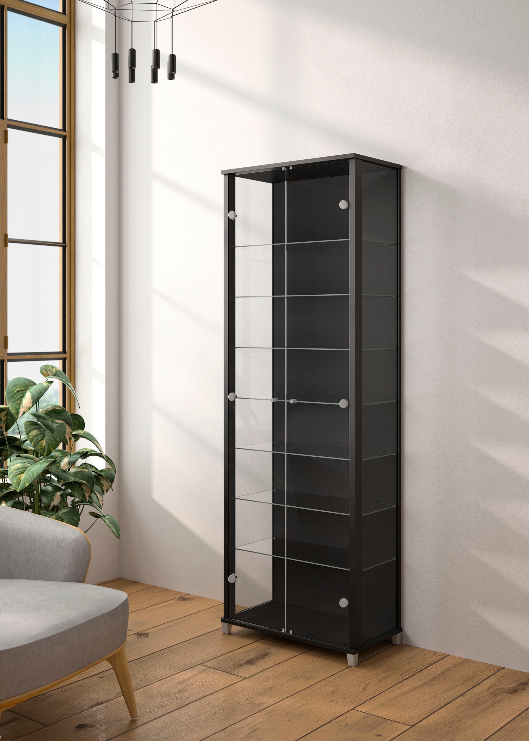 fif möbel Vitrines »Optima« Standvitrine, 2 Glastüren, 7 Böden, vielseitig, perfekt für Sammler